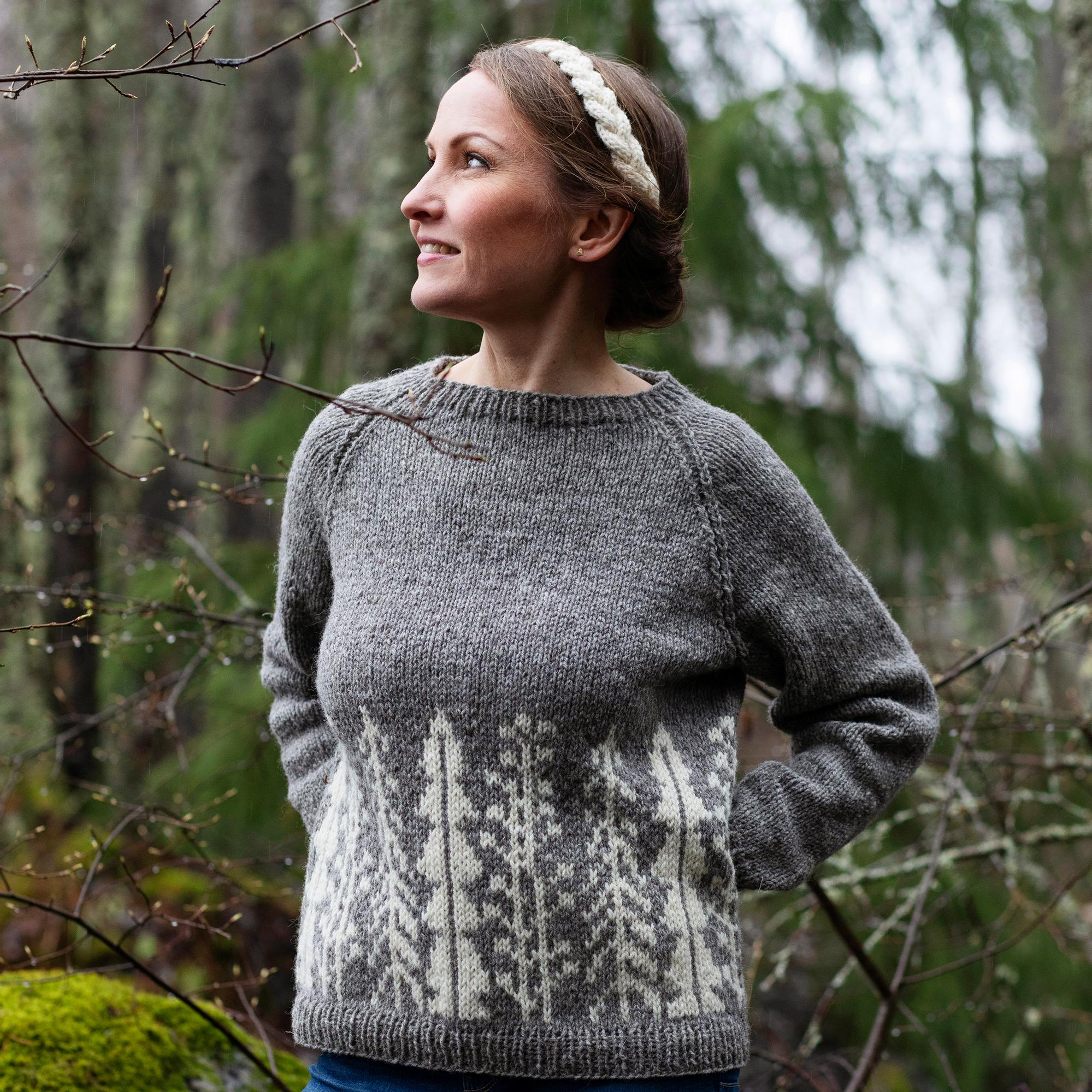 Metsä-villapaita hurmaa luontokuviolla – katso Strömsö-neuleesta tutun Lee Esselströmin ohje