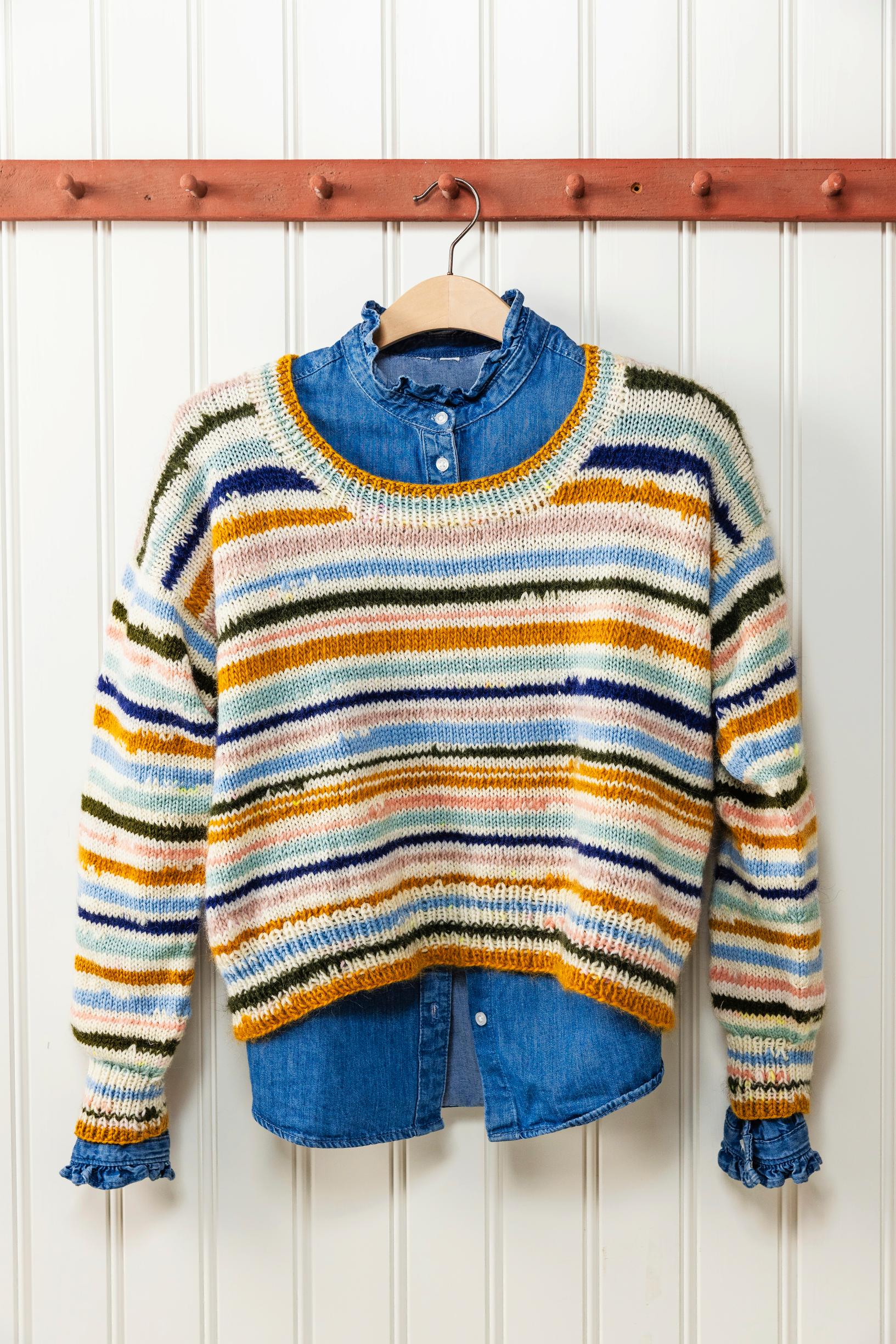 raitapaita, jämälankapaita, raitaneule