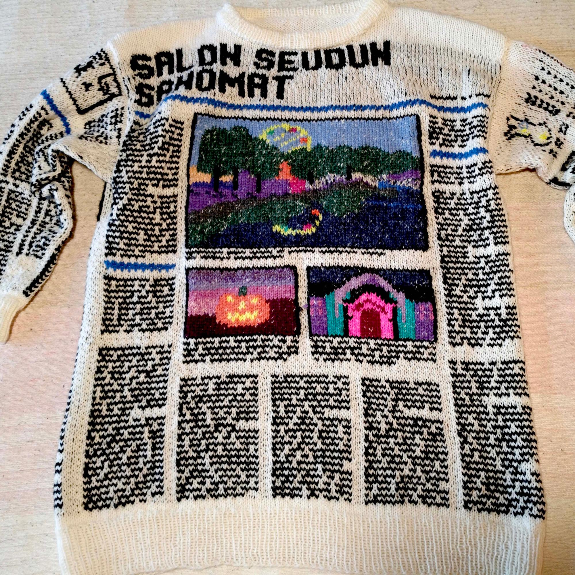 Sehän on sanomalehtipaita! Kristiina silmukoi huikean hienoon puseroonsa Salon syysmarkkinat, TV-ohjelmat ja säätiedot