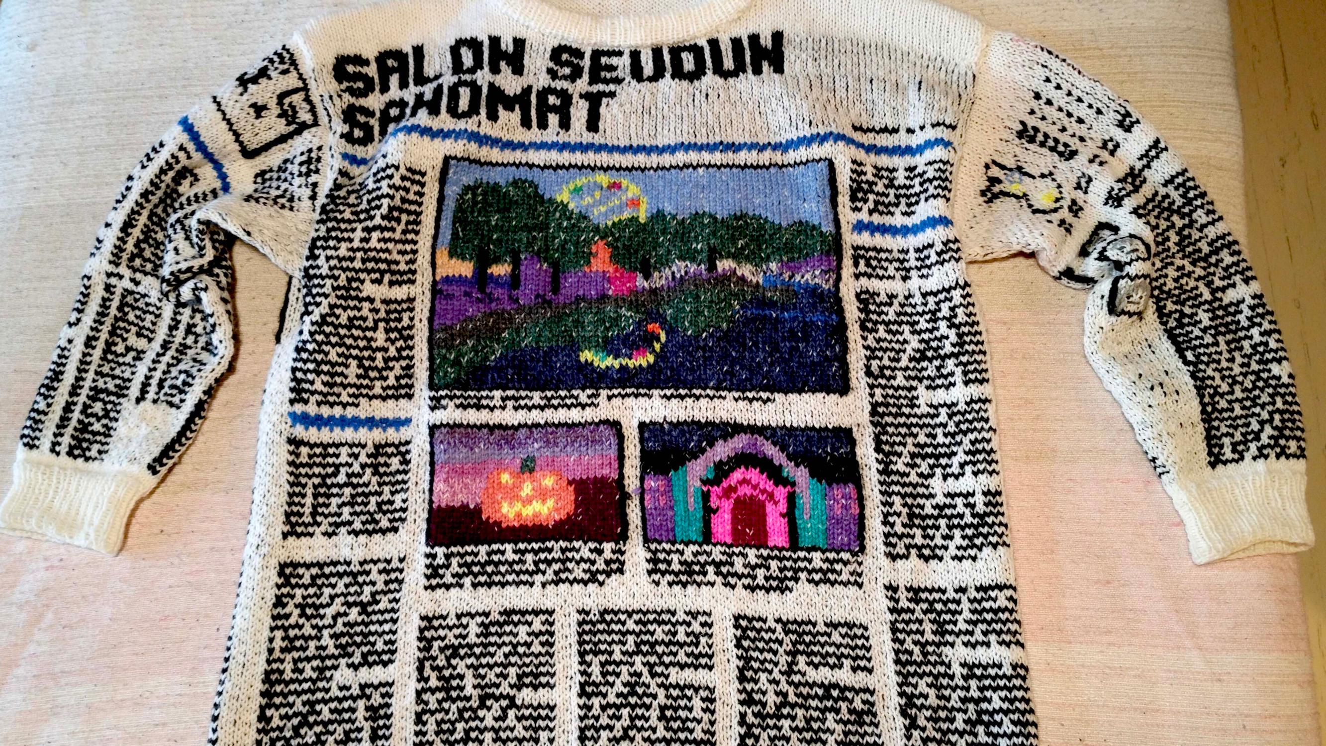 Sehän on sanomalehtipaita! Kristiina silmukoi huikean hienoon puseroonsa Salon syysmarkkinat, TV-ohjelmat ja säätiedot
