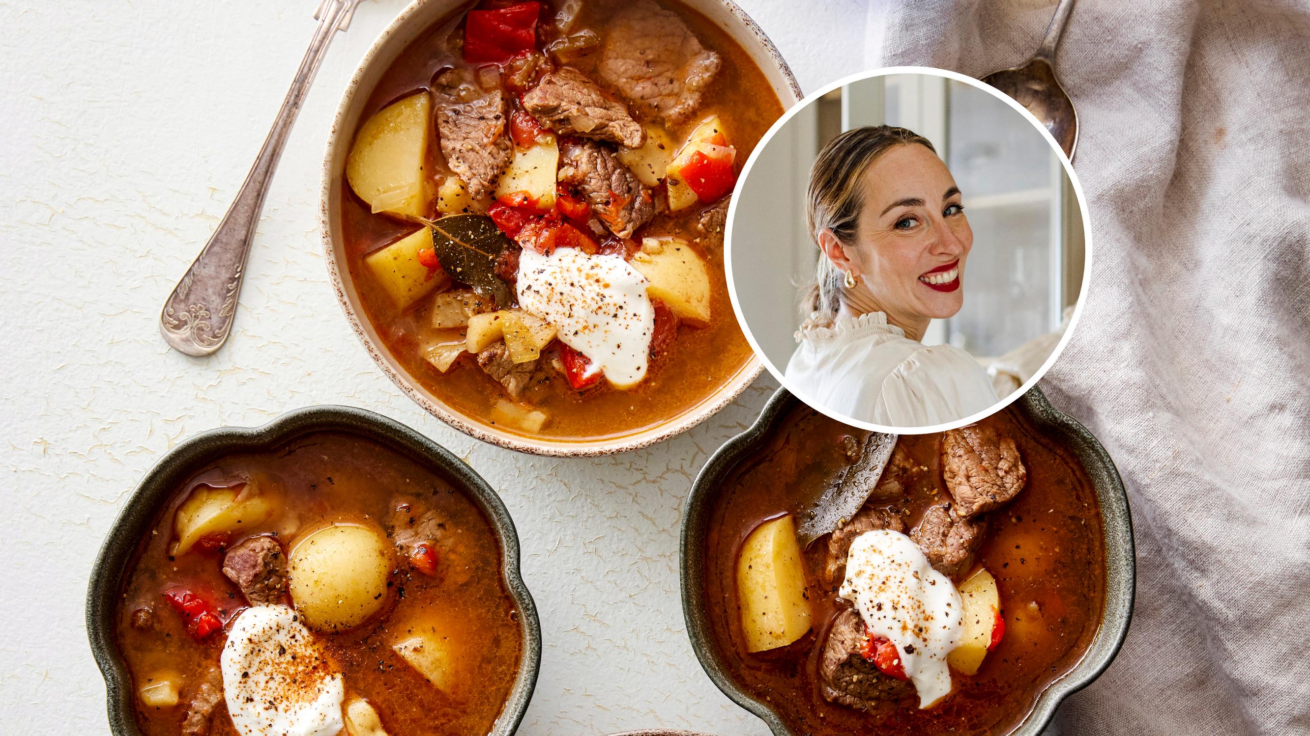 Anni Ihamäen gulassi – murea lihapata valmistellaan nopeasti ja haudutetaan hartaudella