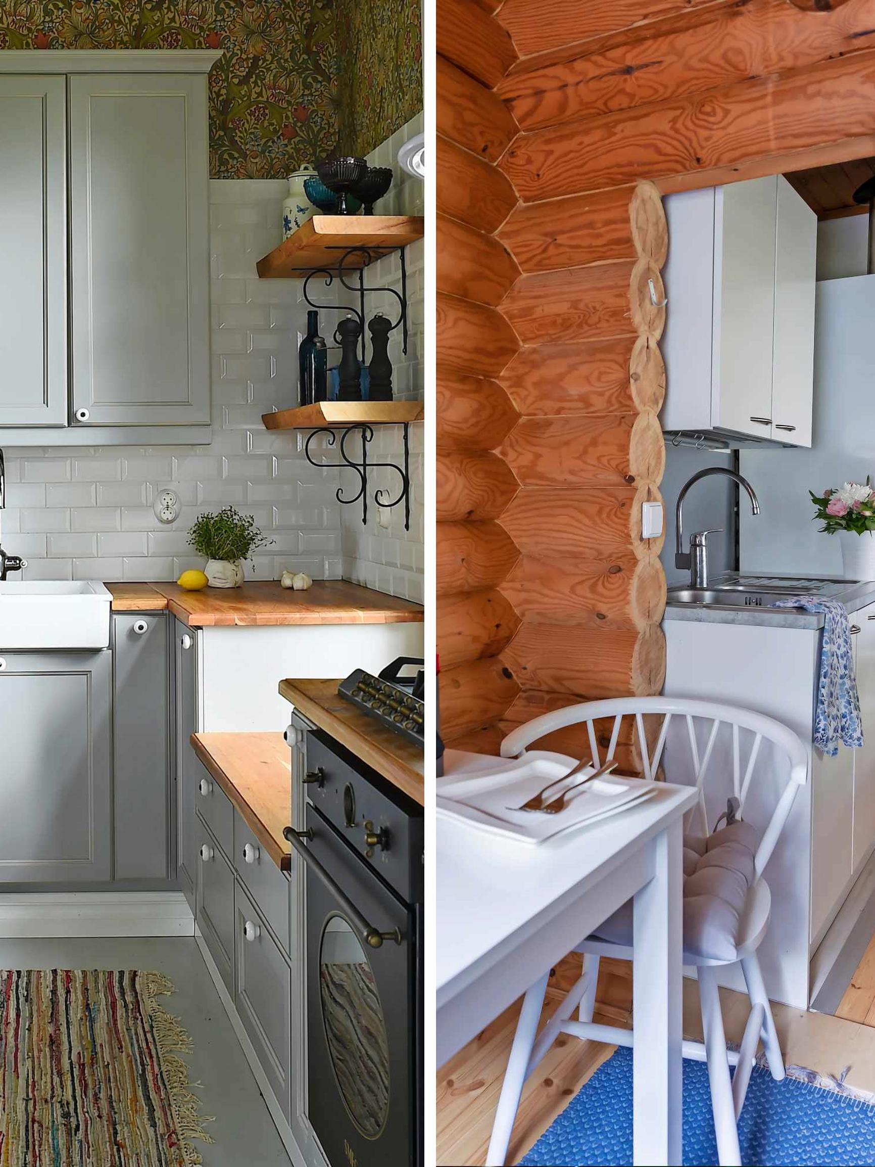 Hei hei, myrtsi mökkikeittiö – ja tervetuloa uusi raikas! Katso ennen & jälkeen -kuvat kesämökkien keittiöremonteista