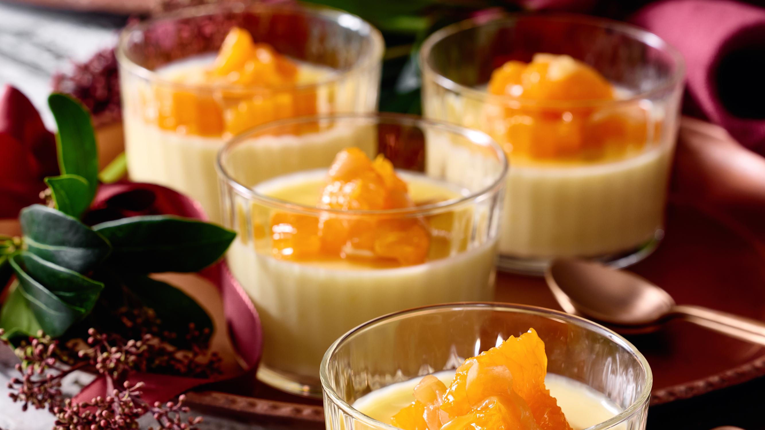 Mandariini-inkivääriposset – sitrusmehulla helposti hyytyvä jälkkäri tehdään talven mauista