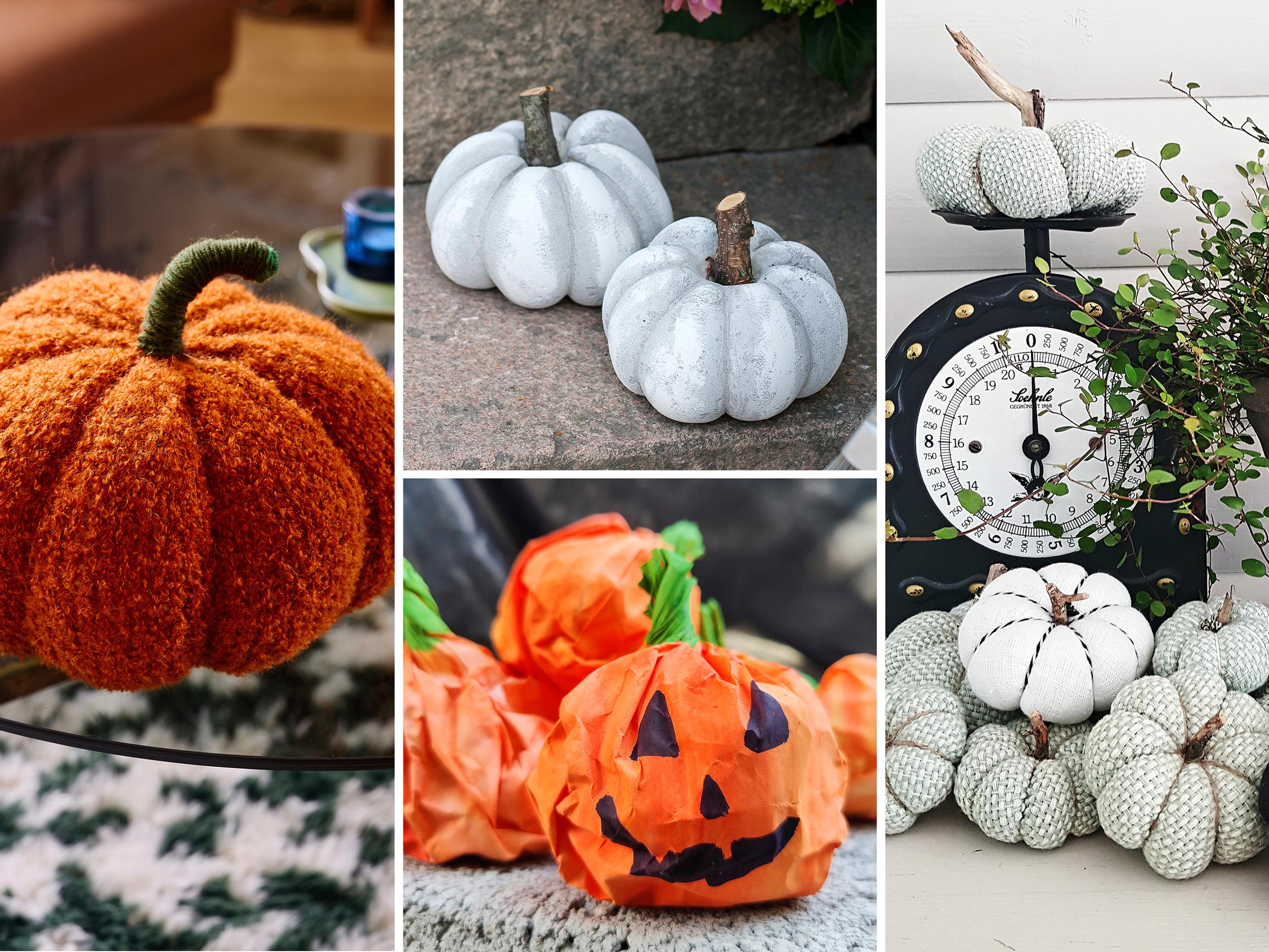 Kurpitsa-askartelu × 7 – tee hauskat ja kestävät koristeet paperista, betonista tai kankaasta