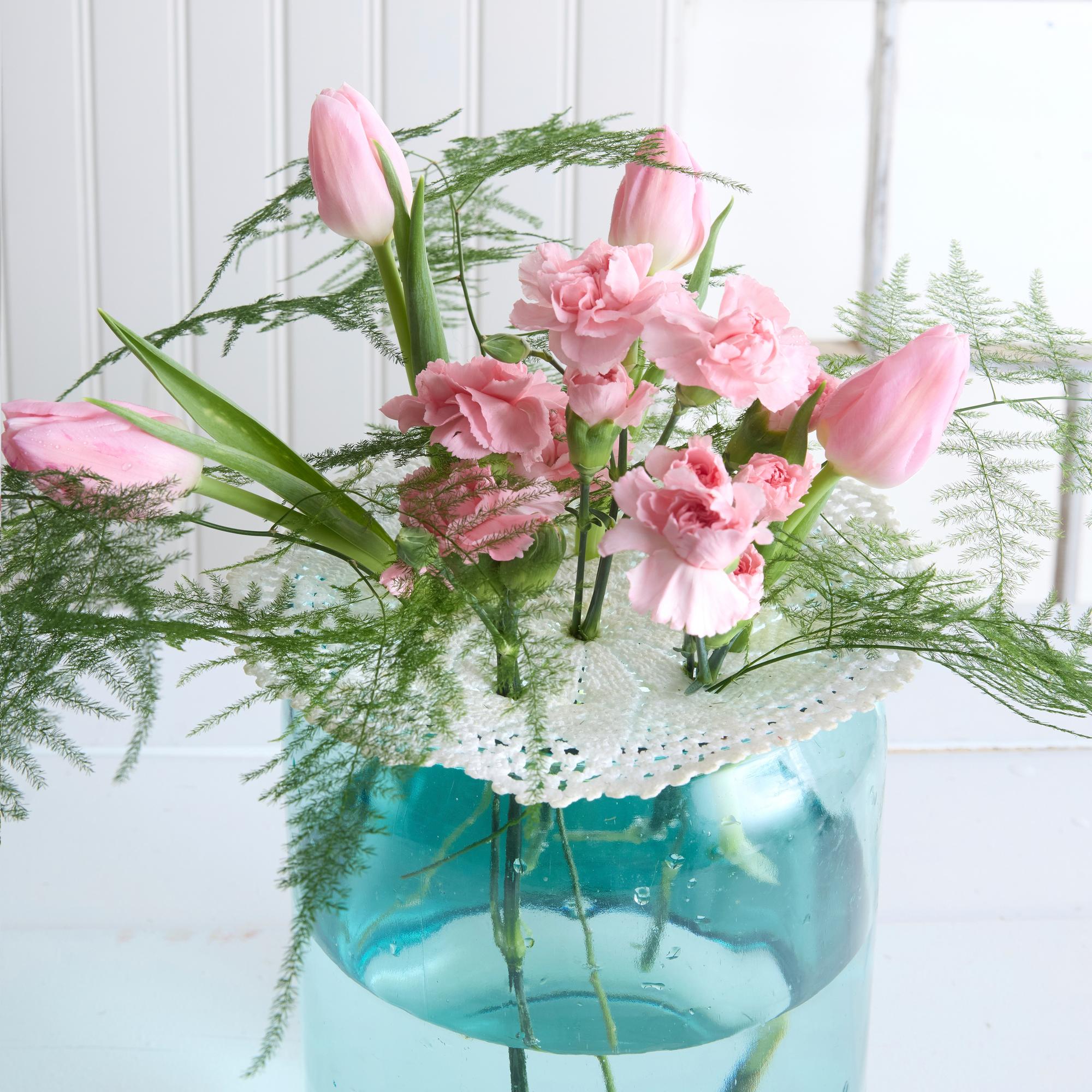 Vanha pitsiliina uuteen käyttöön! Näin teet liinasta söpön kukkatuen