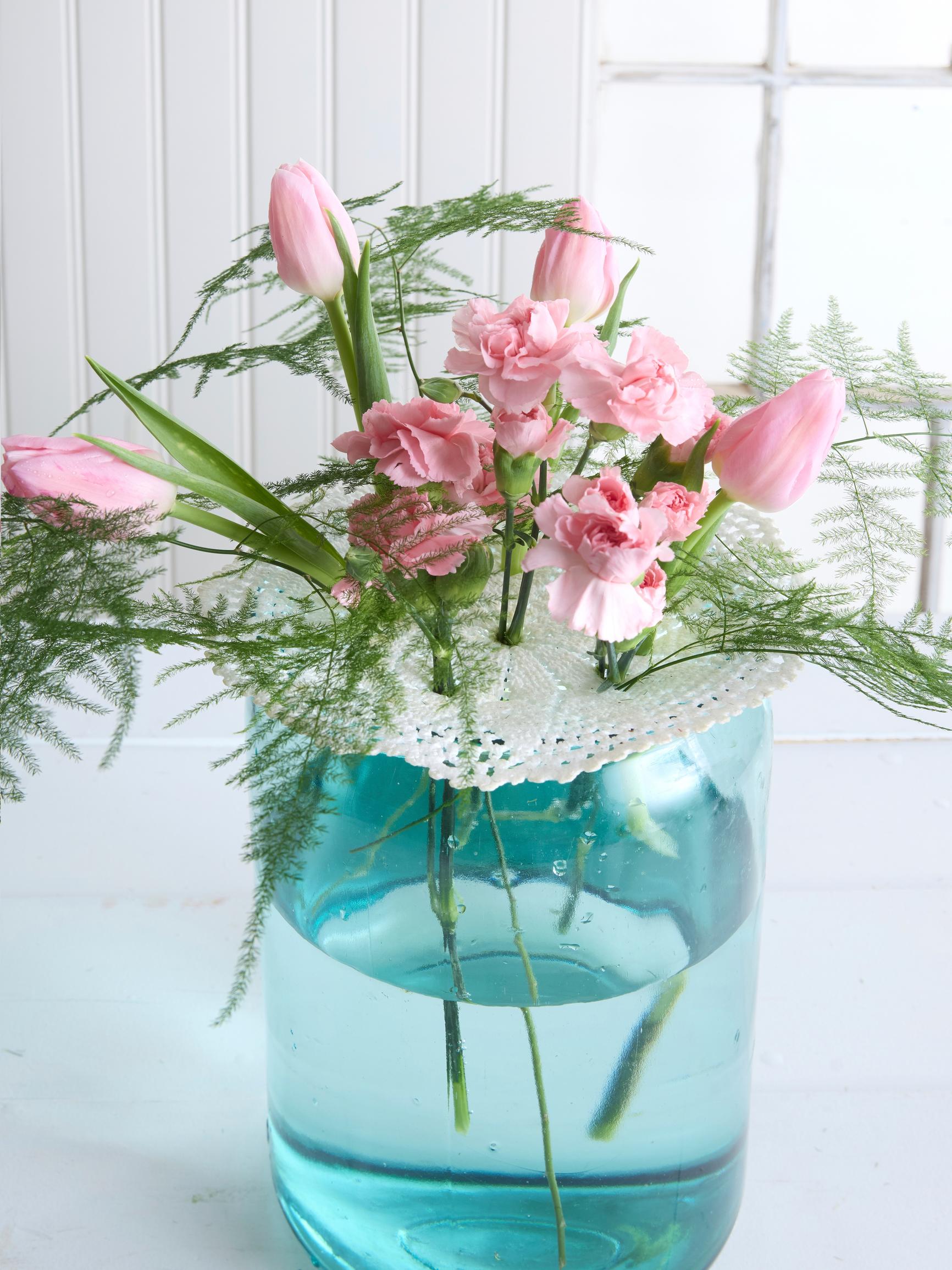 Vanha pitsiliina uuteen käyttöön! Näin teet liinasta söpön kukkatuen