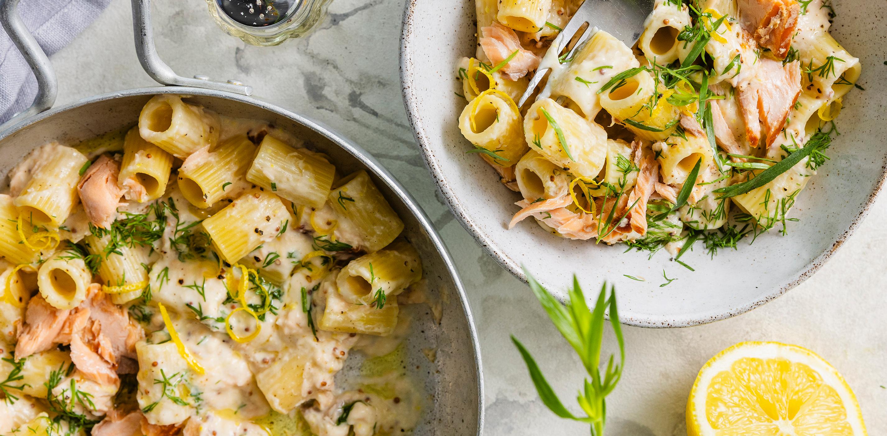 Savulohipasta – supermaukas arkiruoka valmistuu 15 minuutissa 