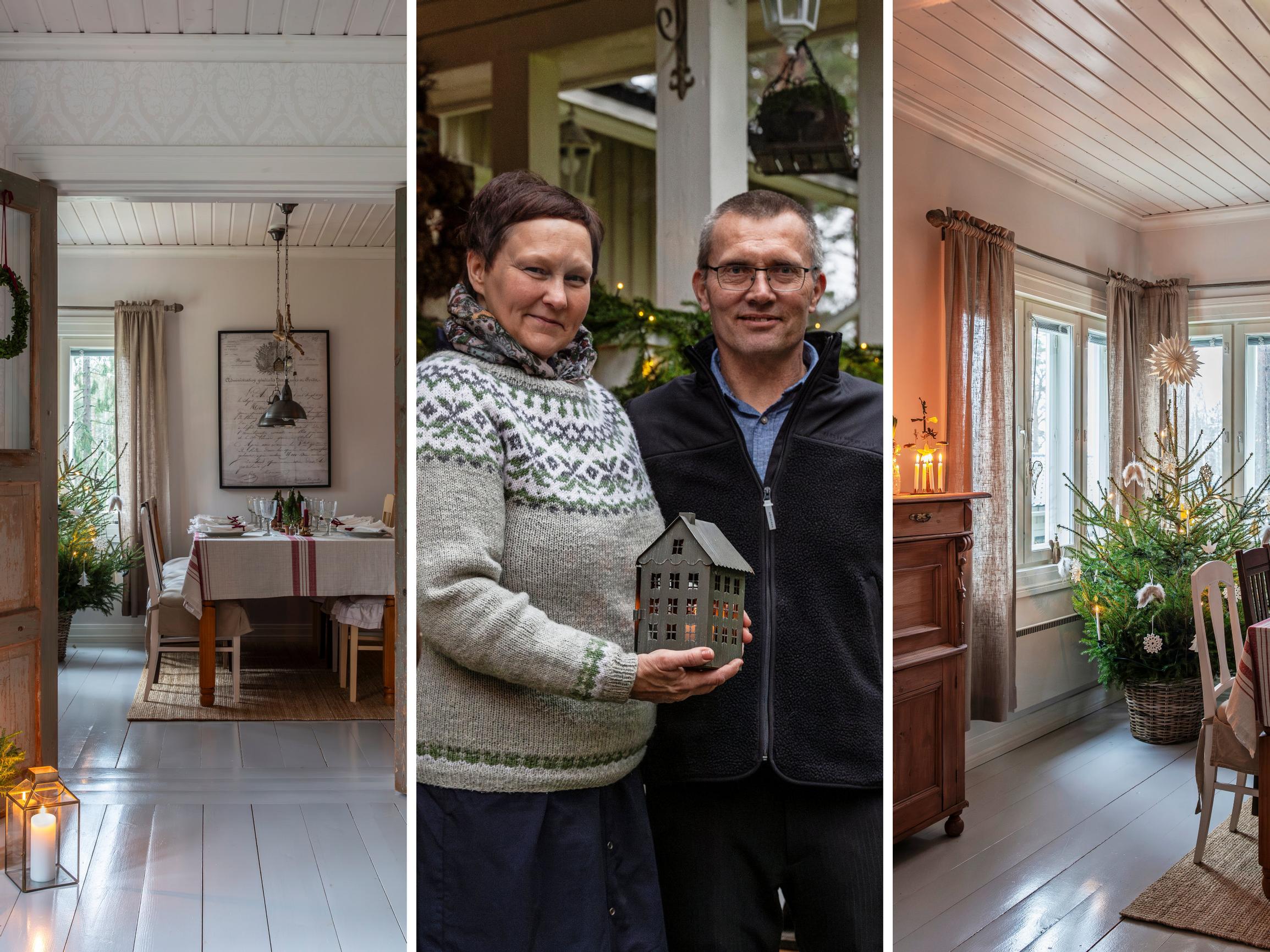 Puutalo Kemiönsaaressa täyttyy joulutunnelmasta ja Annikan tekemistä havukoristeista: ”Kynttilöitä on oltava kaikkialla”