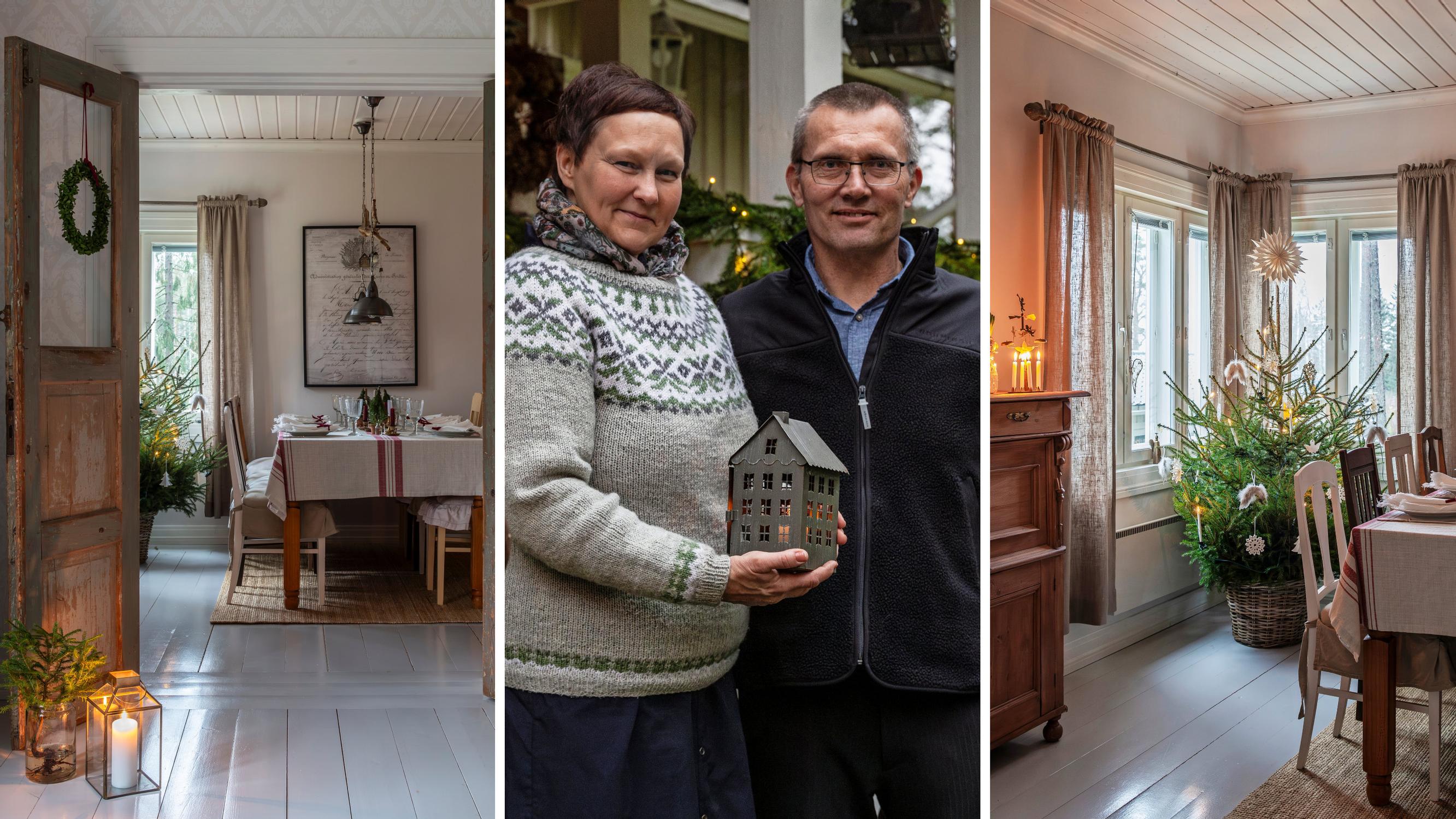 Puutalo Kemiönsaaressa täyttyy joulutunnelmasta ja Annikan tekemistä havukoristeista: ”Kynttilöitä on oltava kaikkialla”