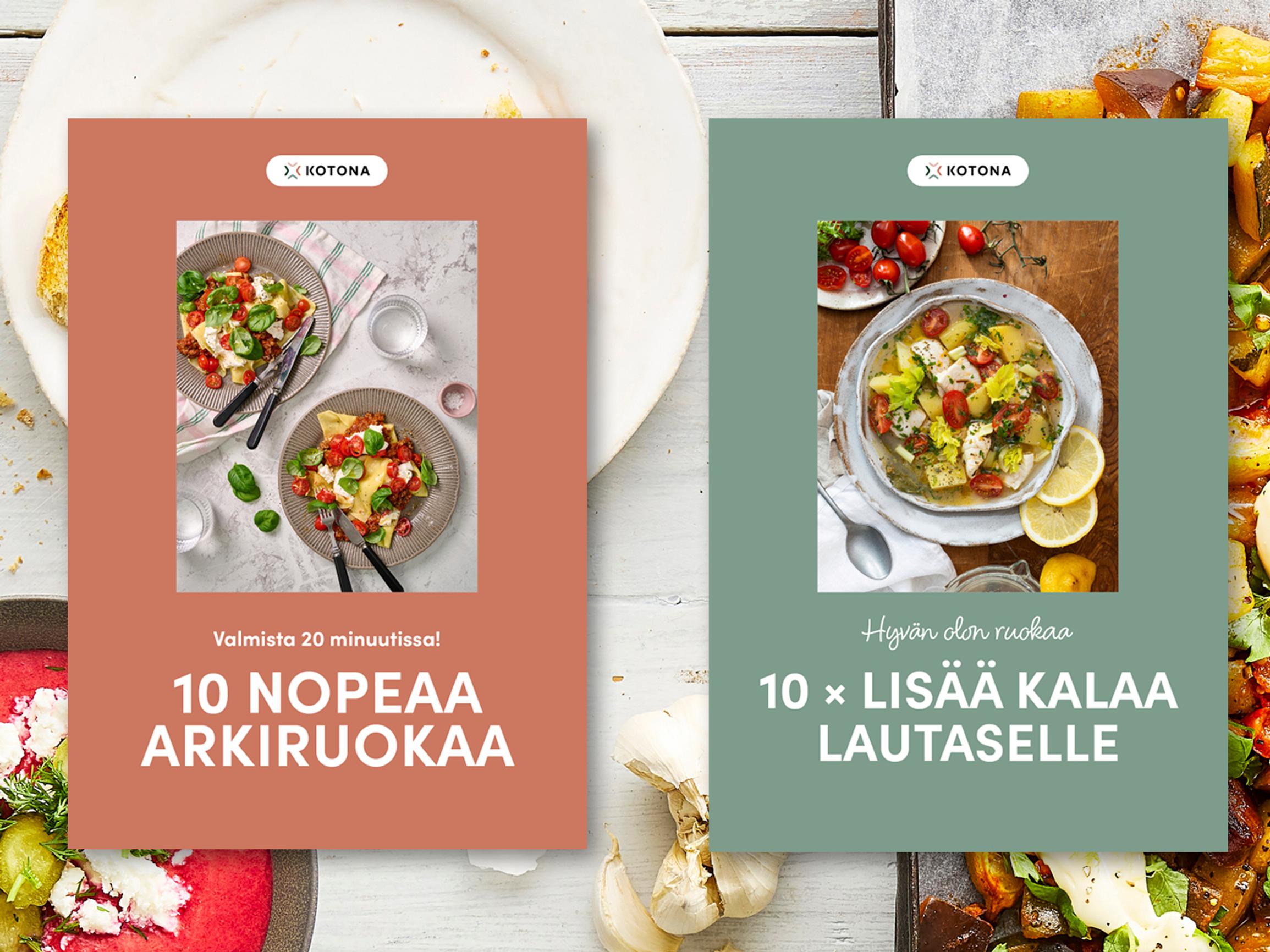 Kotonan uudet minikeittokirjat antavat parhaat reseptit täsmätarpeisiin: lisää kalaa, supernopeaa & jotain kevyempää!