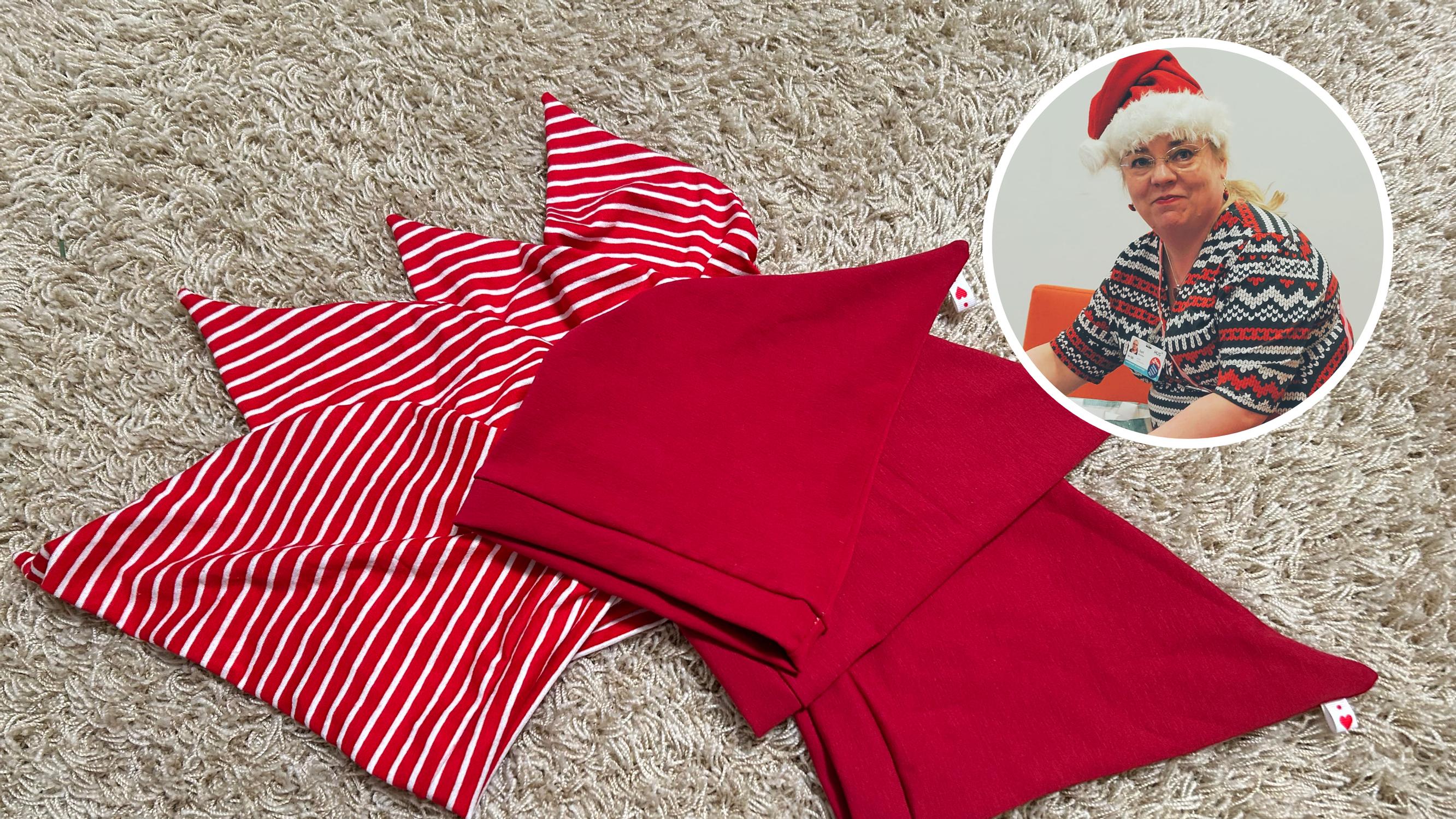 Tonttulakit vastasyntyneille! Kätilö Sari ompelee pikkuruisia tervetuliaislahjoja jouluaattona syntyville vauvoille