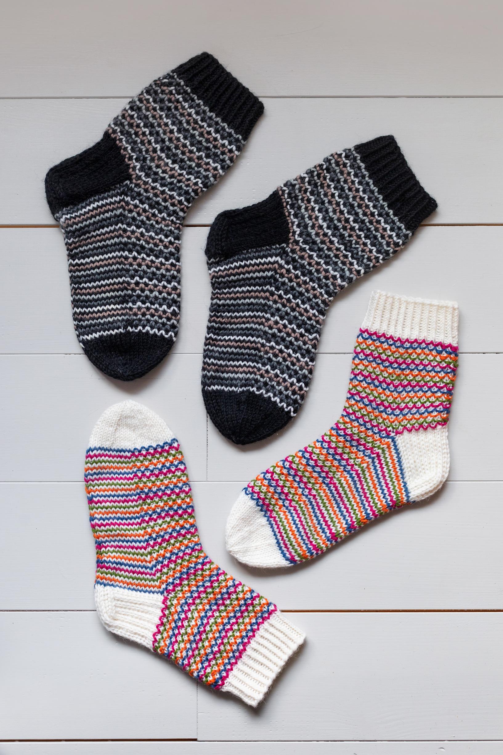 Sukat rikotulla helmineuleella