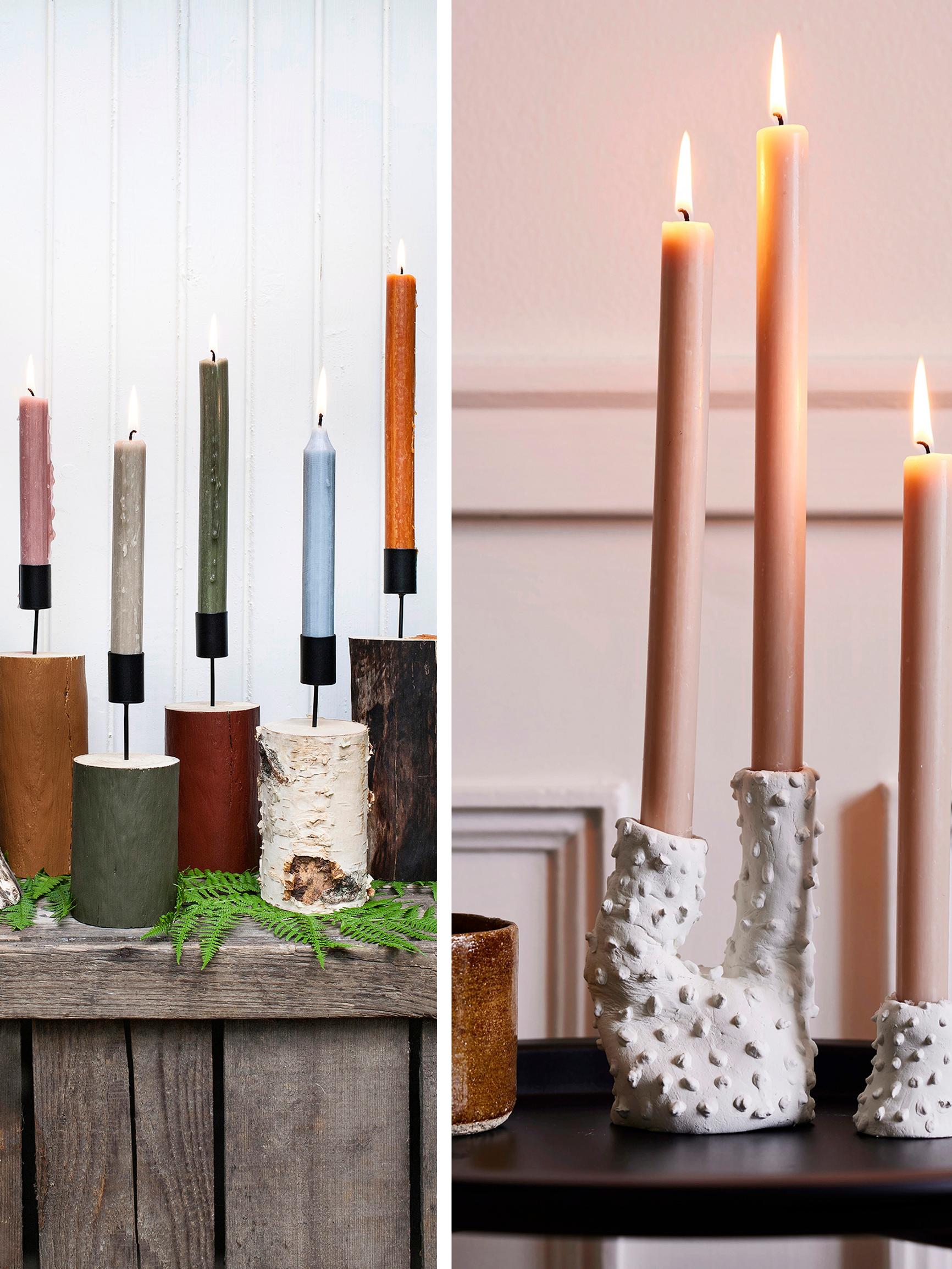 Itse tehty kynttilänjalka – katso 6 kaunista ideaa ja tee kotiin tai lahjaksi