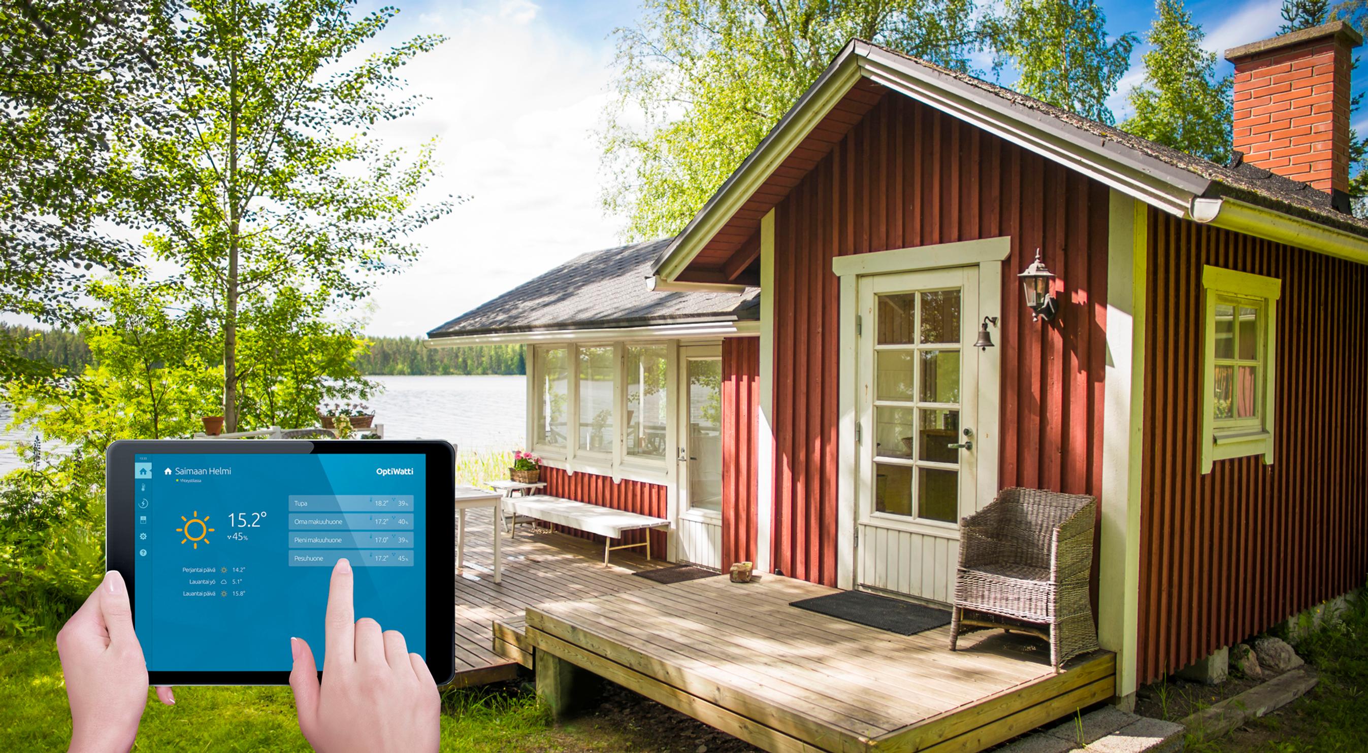 Mökin lämmityksen etäohjaus onnistuu nyt vaikka työpäivän kahvitauolla – OptiWatti Mökki lämmittää mökin netin kautta