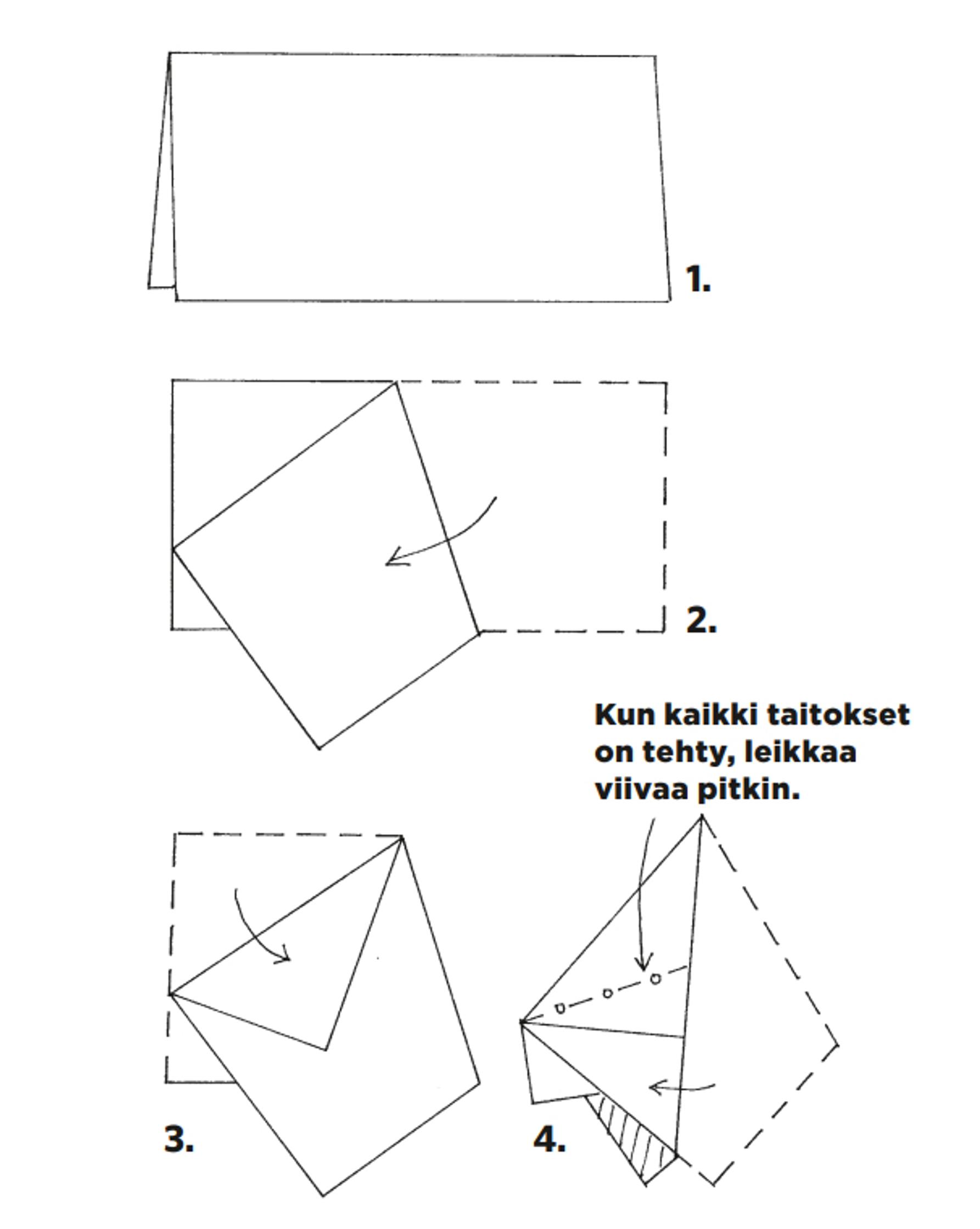 Paperitähtikranssin taitteluohje