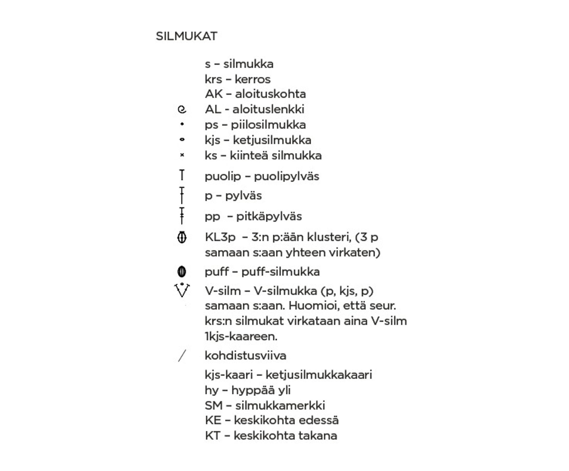 Virkattu poncho, selitykset