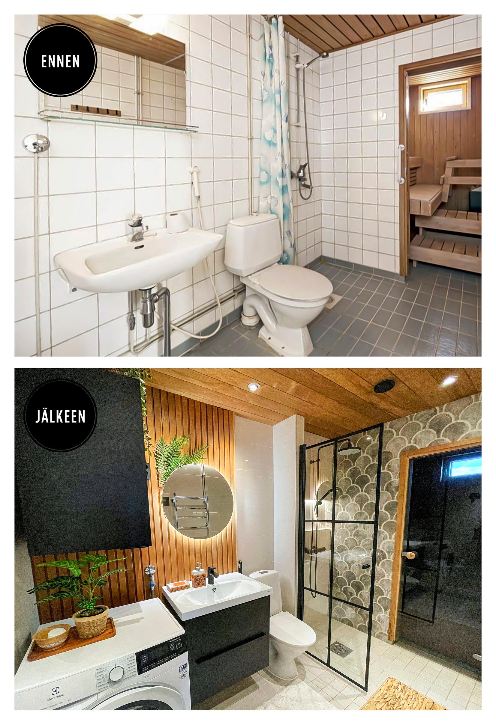 Vuoden huikein muutos -finalisti, kylpyhuone