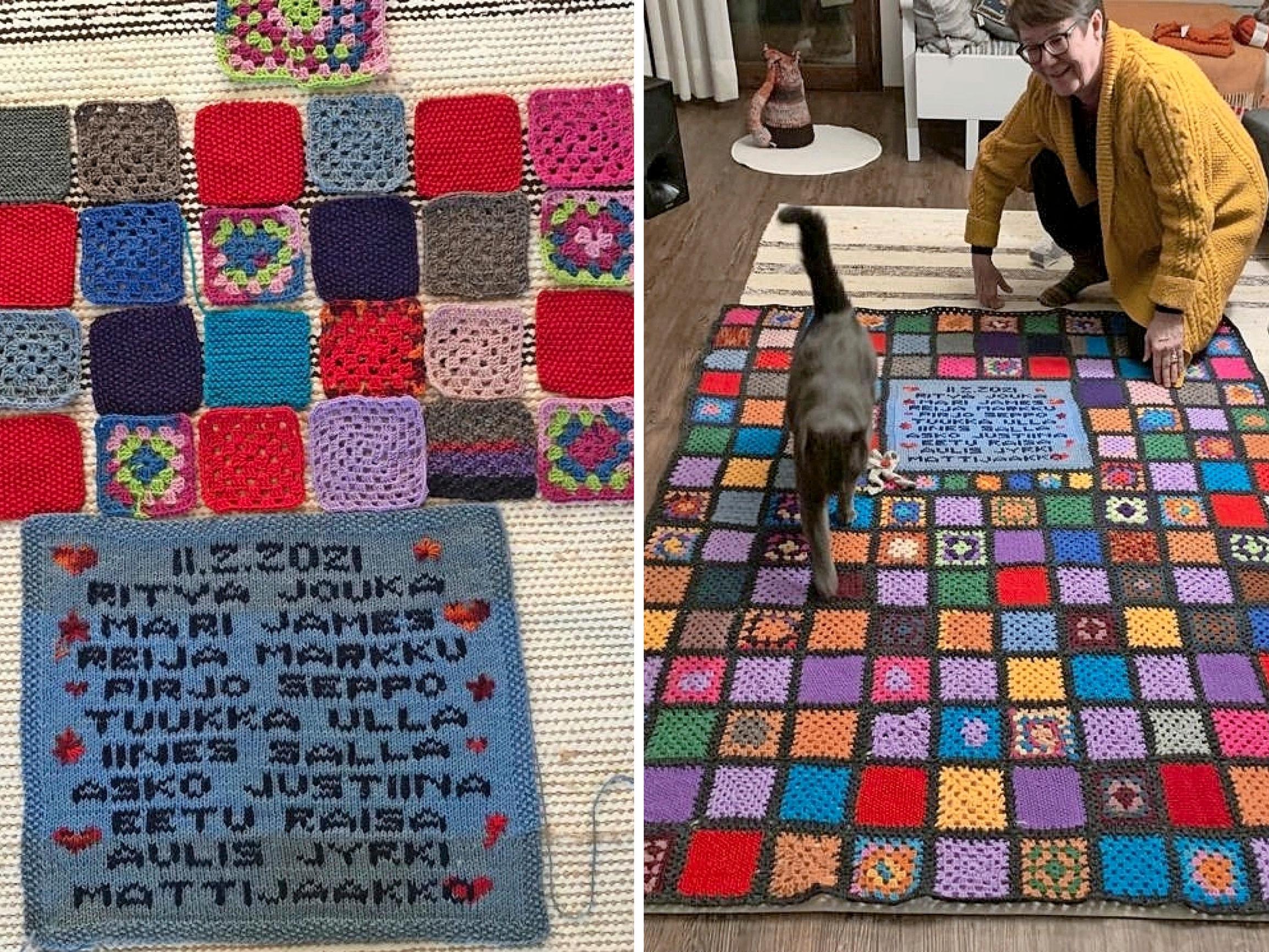 Koko suku virkkasi Sakarille 90-vuotislahjaksi peiton, josta tuli myös hänen taivaspeittonsa: ”Oma isoäidinneliö ukin peitossa oli kunnia-asia”