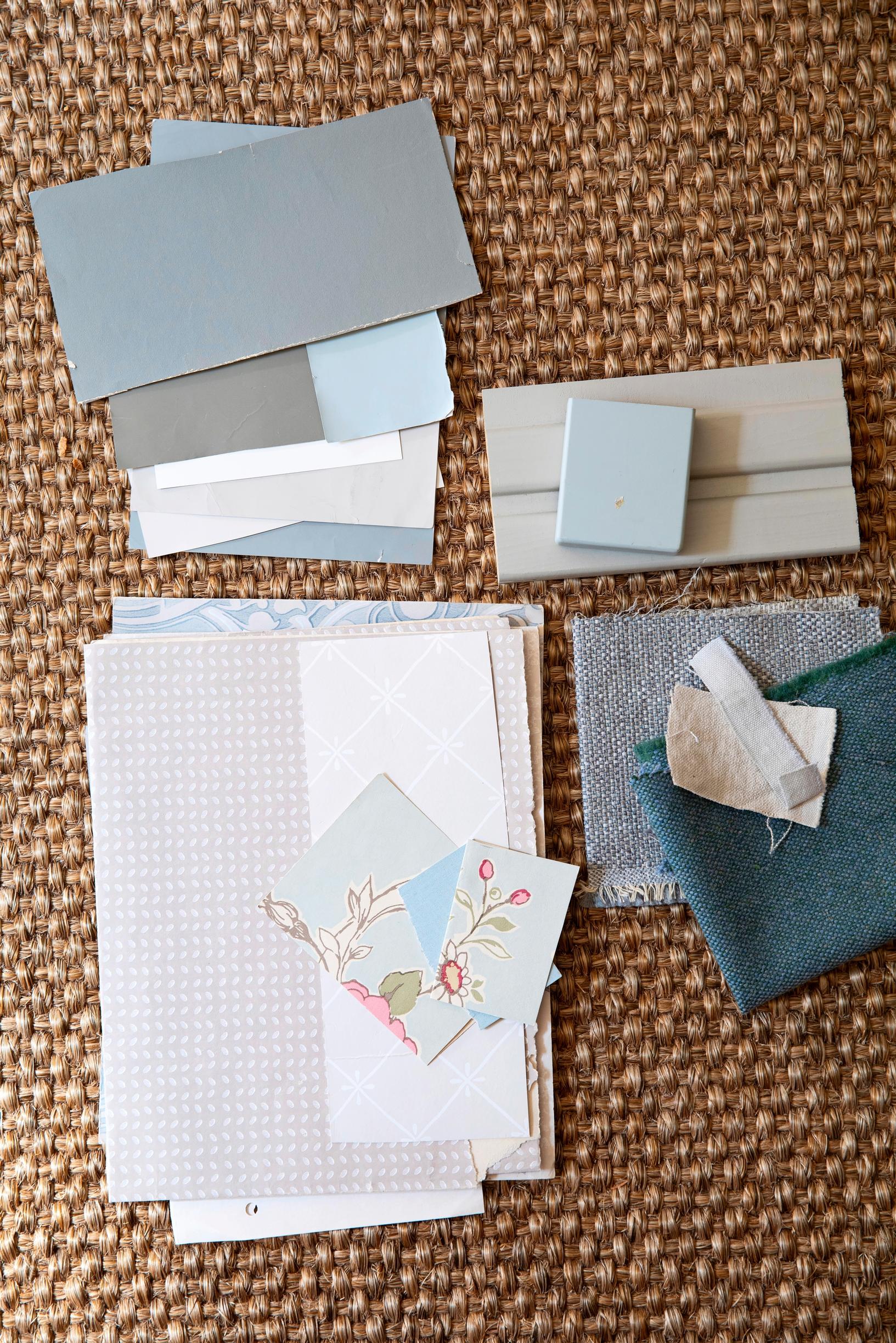 Mia sai sisustussuunnittelijalta materiaalimallit, jonka mukaan voi tehdä ostoksia