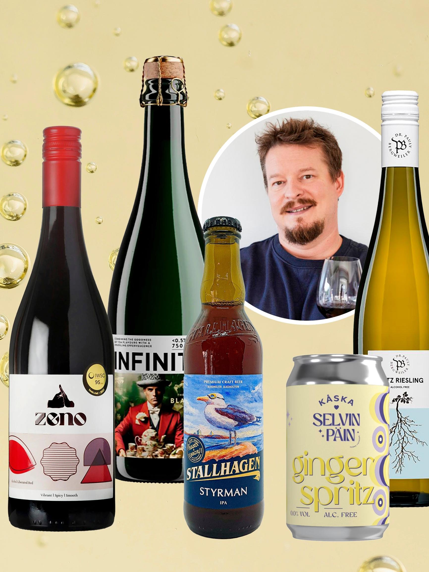 Nollat taulussa! Viiniasiantuntija Ilkka Sirén vinkkaa tämän hetken maukkaimmat alkoholittomat juomat – mukana myös erinomainen punkku