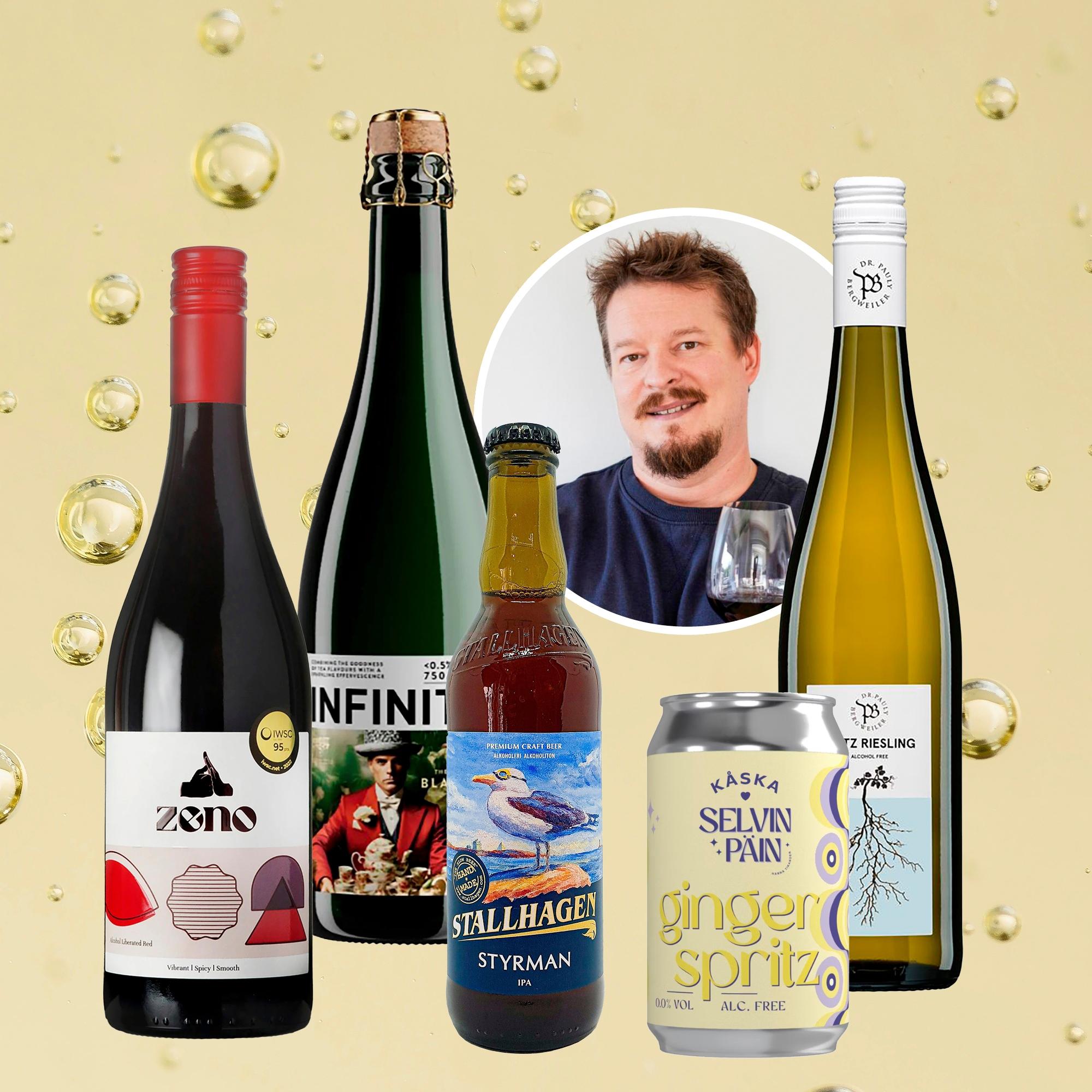 Nollat taulussa! Viiniasiantuntija Ilkka Sirén vinkkaa tämän hetken maukkaimmat alkoholittomat juomat – mukana myös erinomainen punkku