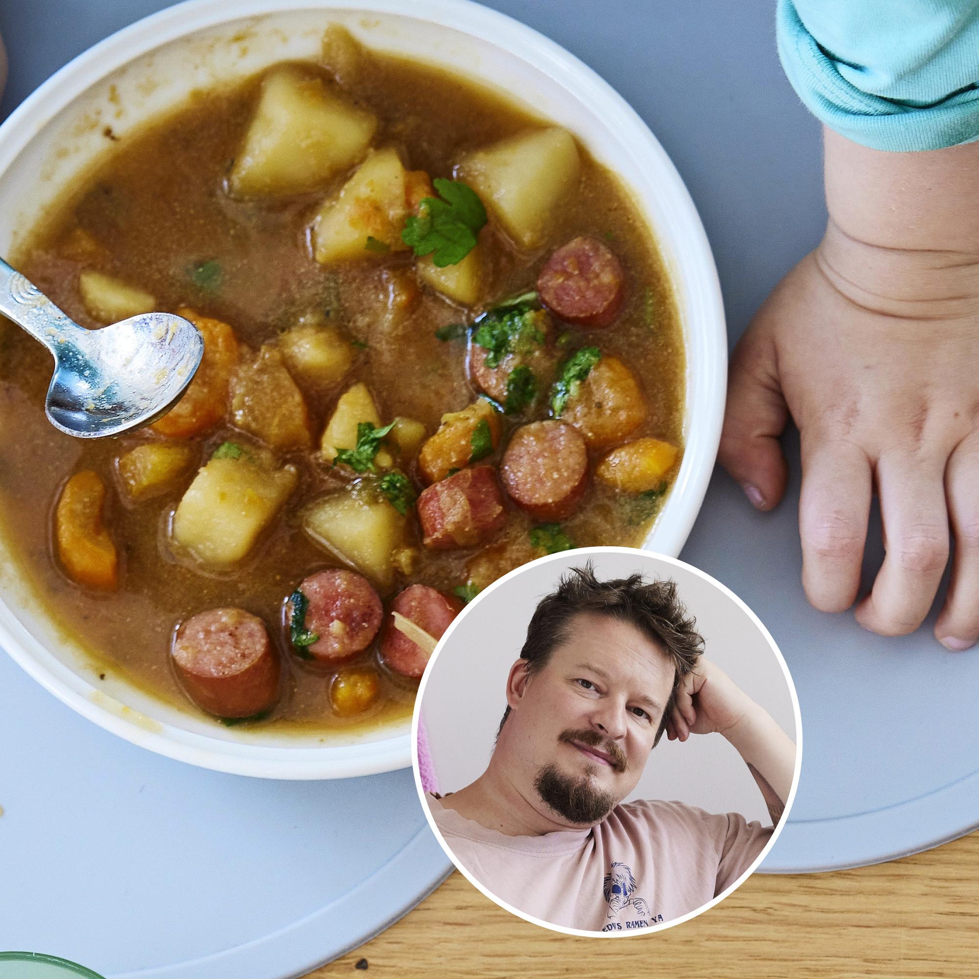 Miso-nakkikeitto on viiniasiantuntija Ilkka Sirénin lapsiperheen arkisuosikki