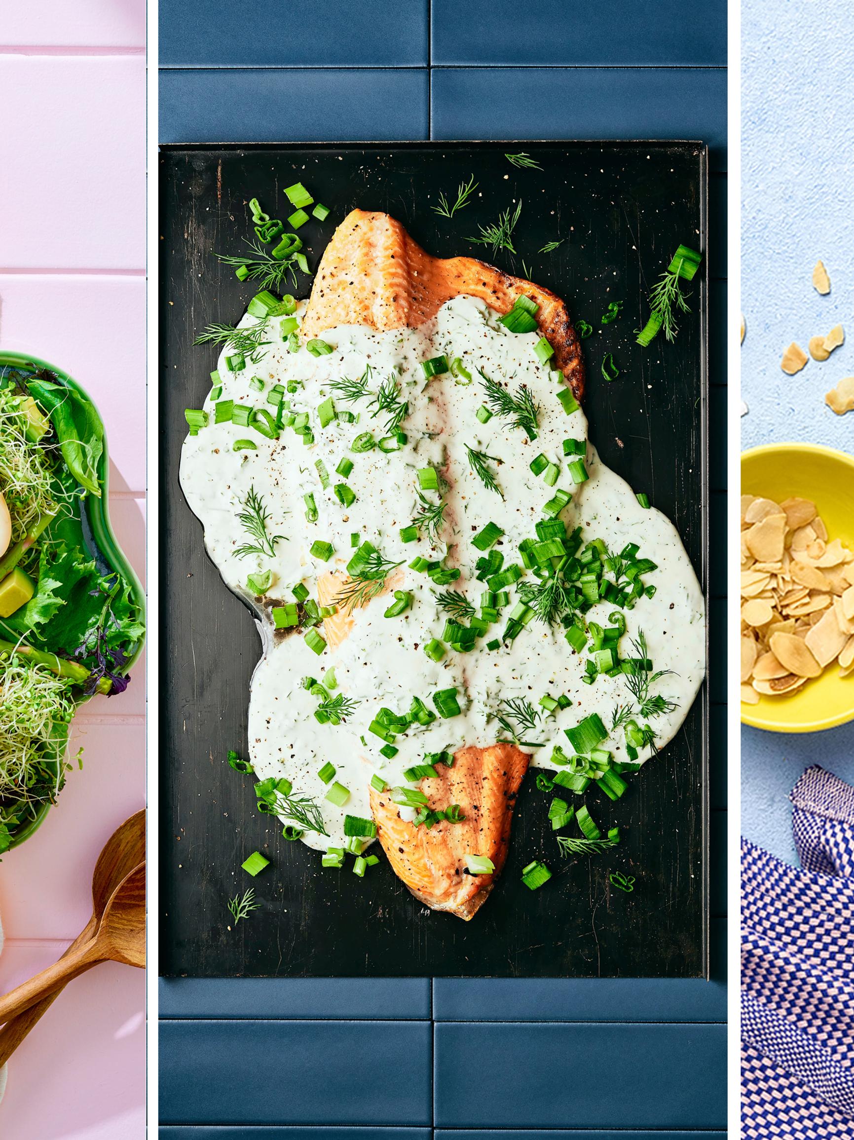 Kevyempi pääsiäismenu: alkuun veikeät soijamunat, pääruoaksi wasabilohi tai vihreä risotto ja jälkkäriksi pikapasha – ilman kermaa, viiniä tai vaivaa!