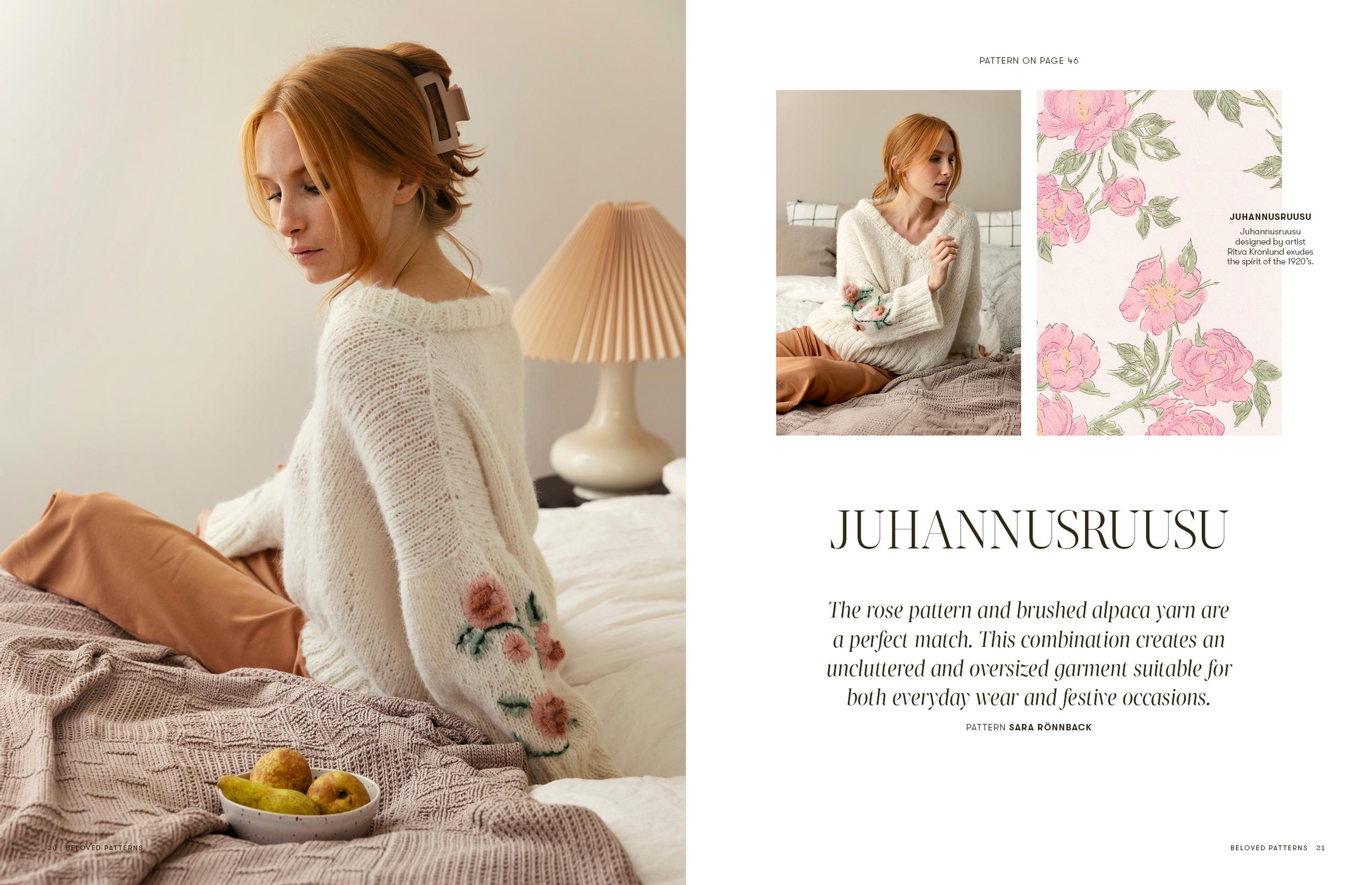 Juhannusruusu sweater, design by Sara Rönnback.