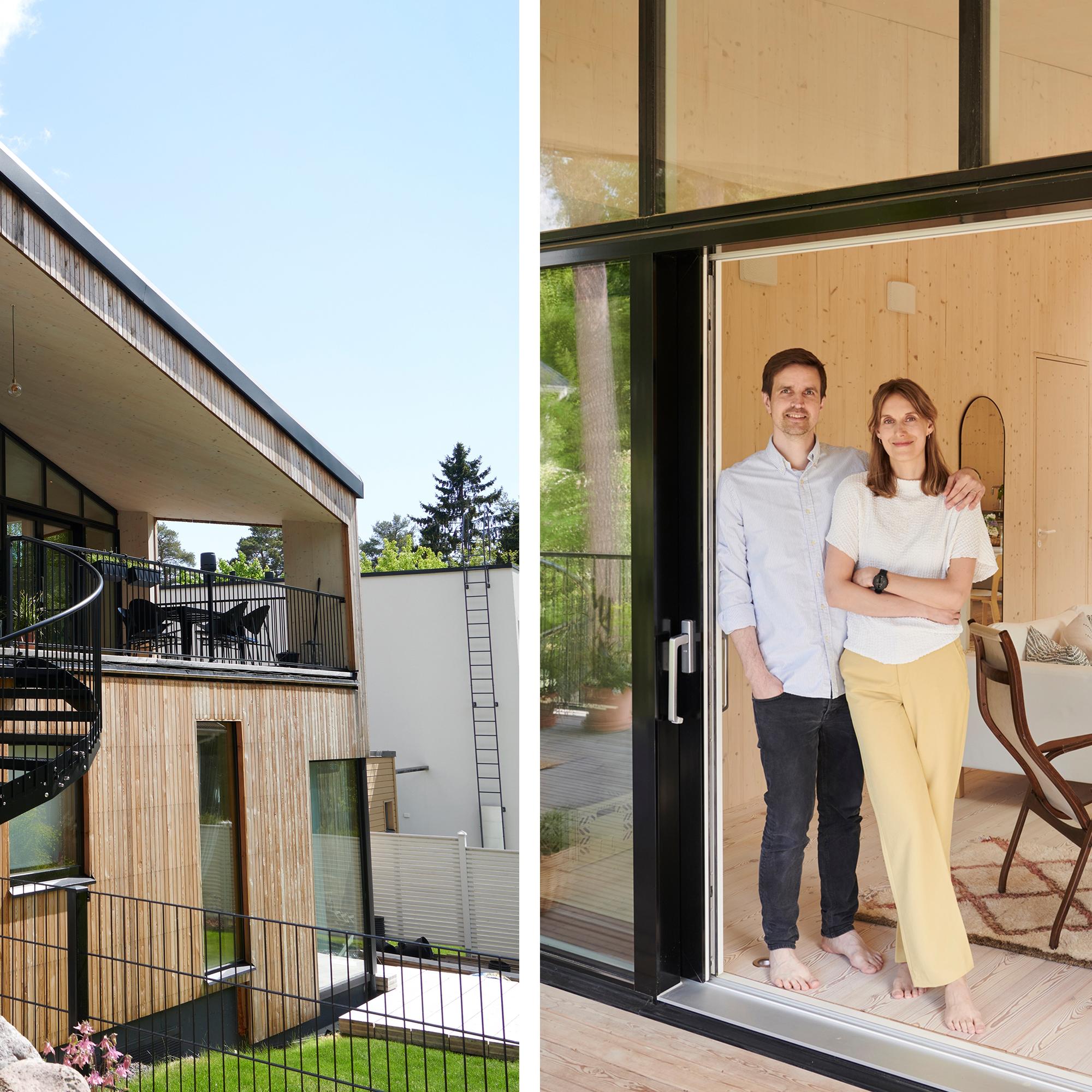 ”Jos oviaukkoa ei ole, sen voi tehdä moottorisahalla” – Hanna ja Sami pystyttivät CLT-talon, joka on yltä päältä rauhoittavaa puuta