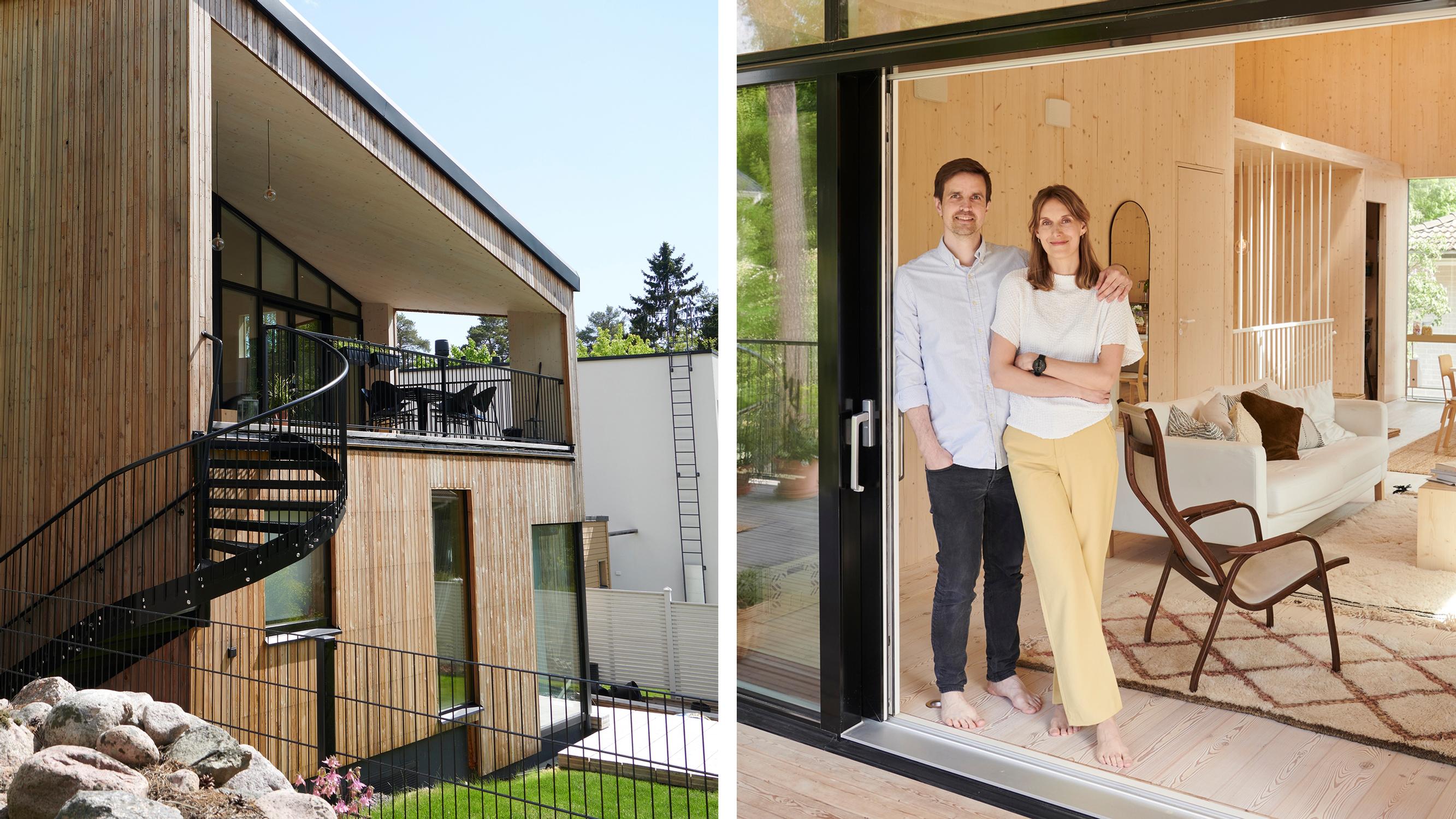 ”Jos oviaukkoa ei ole, sen voi tehdä moottorisahalla” – Hanna ja Sami pystyttivät CLT-talon, joka on yltä päältä rauhoittavaa puuta