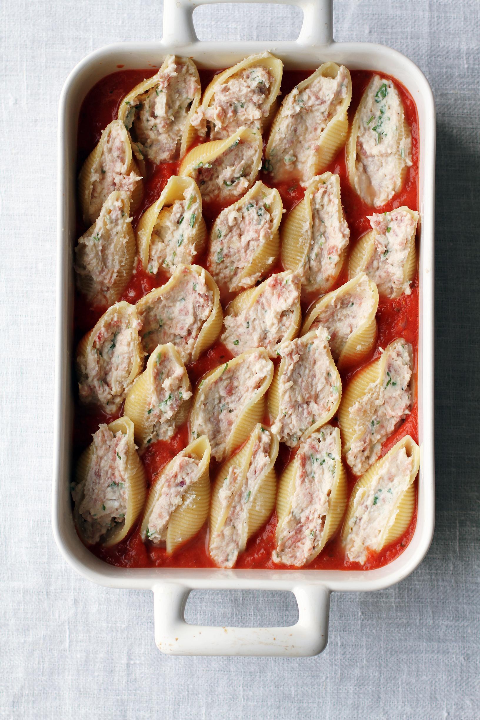 Ricotta-possutäytteiset pastasimpukat