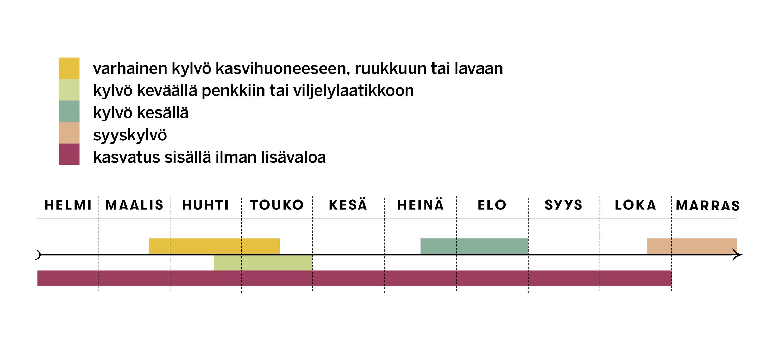 Pinaatin kylvöajat
