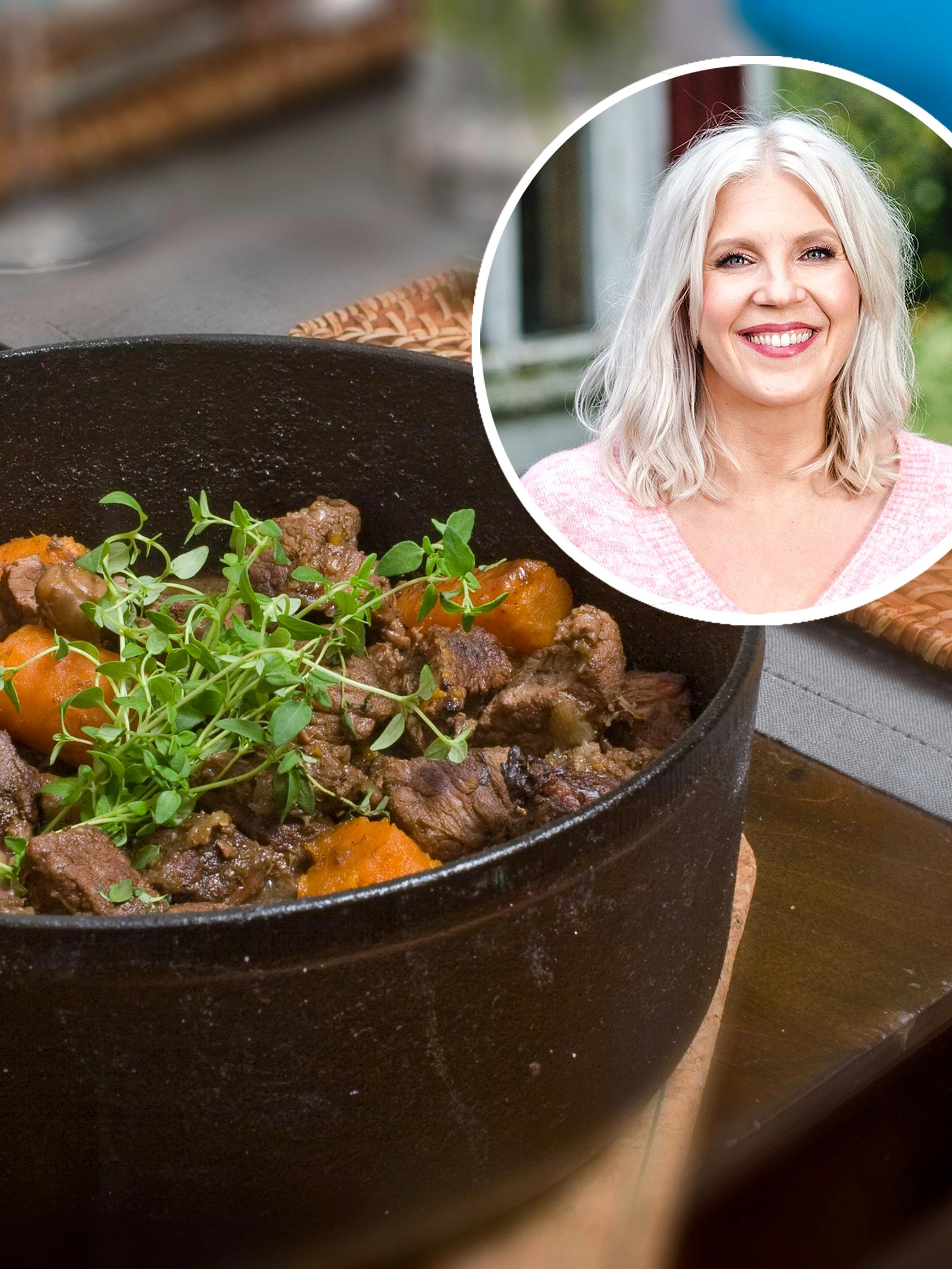 Vappu Pimiän riistapata – herkullinen uuniruoka kypsyy valurautapadassa kuin itsestään