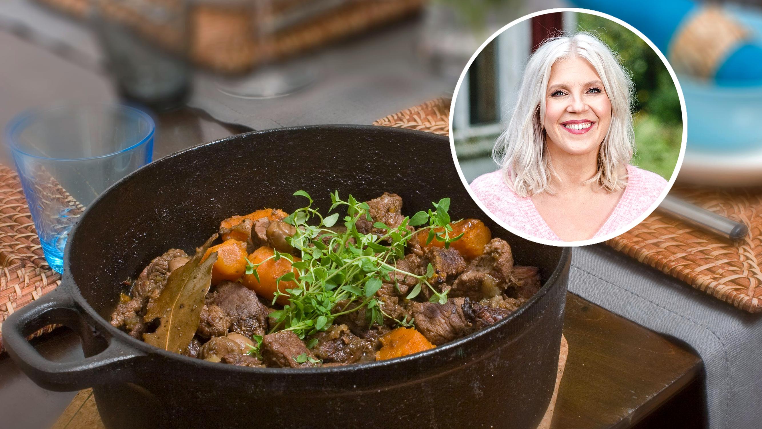 Vappu Pimiän riistapata – herkullinen uuniruoka kypsyy valurautapadassa kuin itsestään