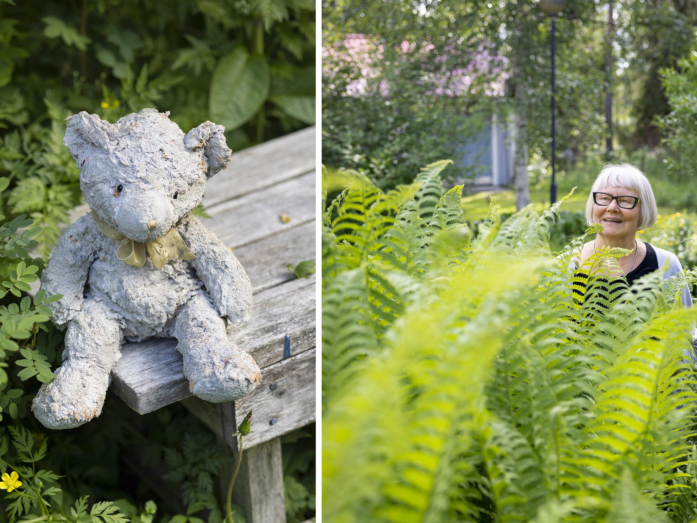 Liisa tekee kirppisnalleista pihakoristeita upottamalla ne betoniin, mutta antaa vinkin: ”Älä katso sitä silmiin”