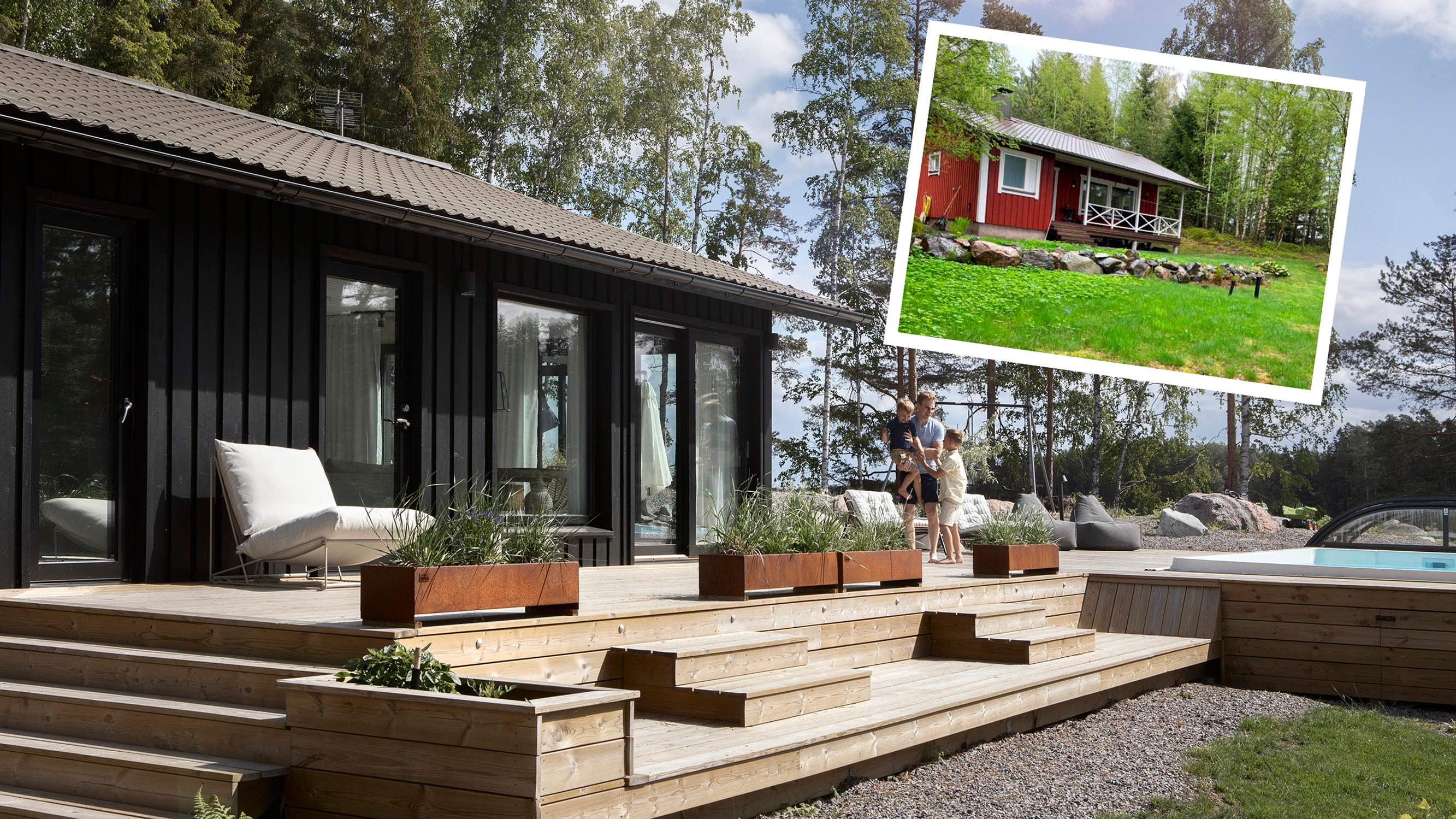 Mörskästä huvilaksi! Pieni sukutönö uudistui moderniksi kesäparatiisiksi, jonka kruunaavat maisemaikkunat ja uima-allas