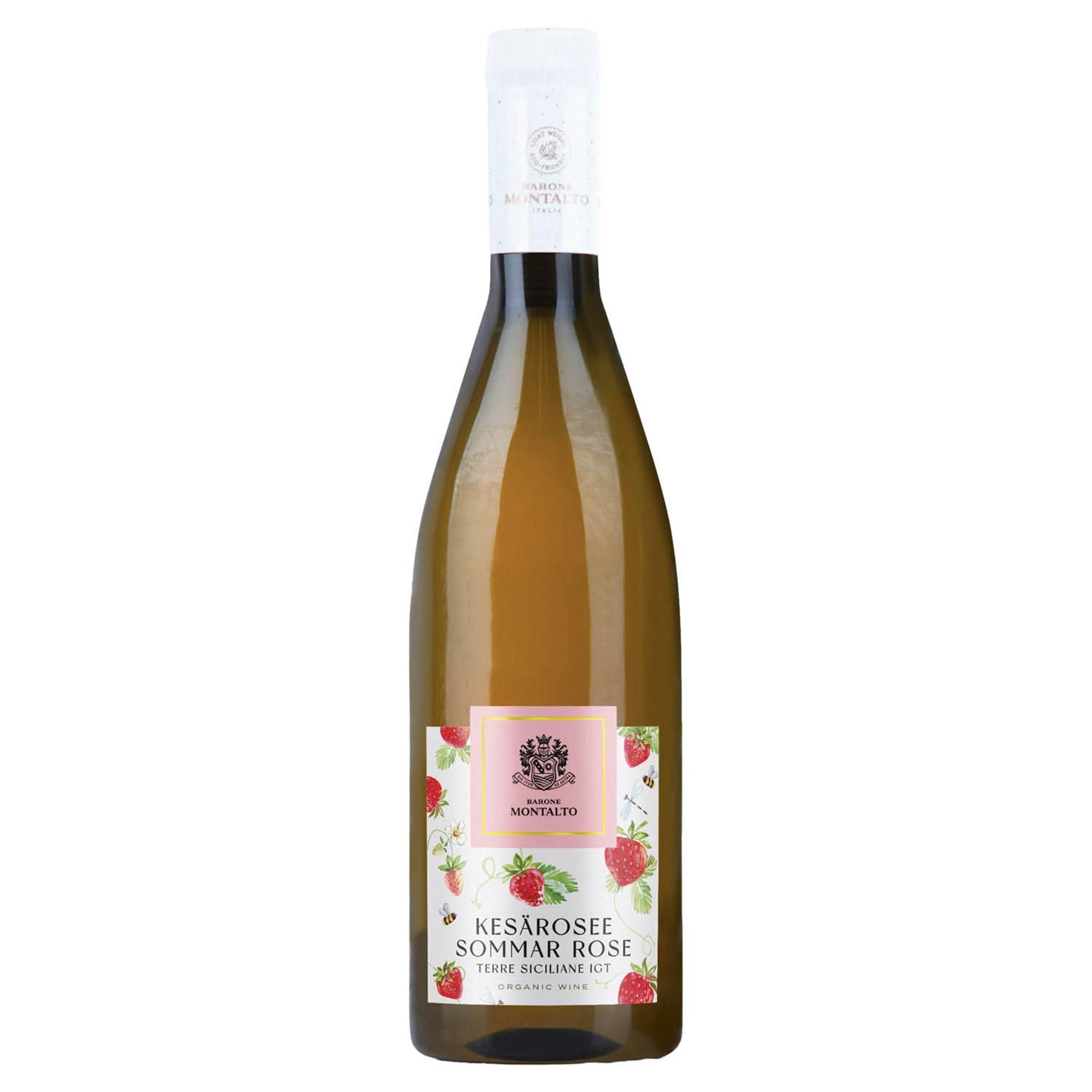 Barone Montalto Organic Kesärosee -viinipullo