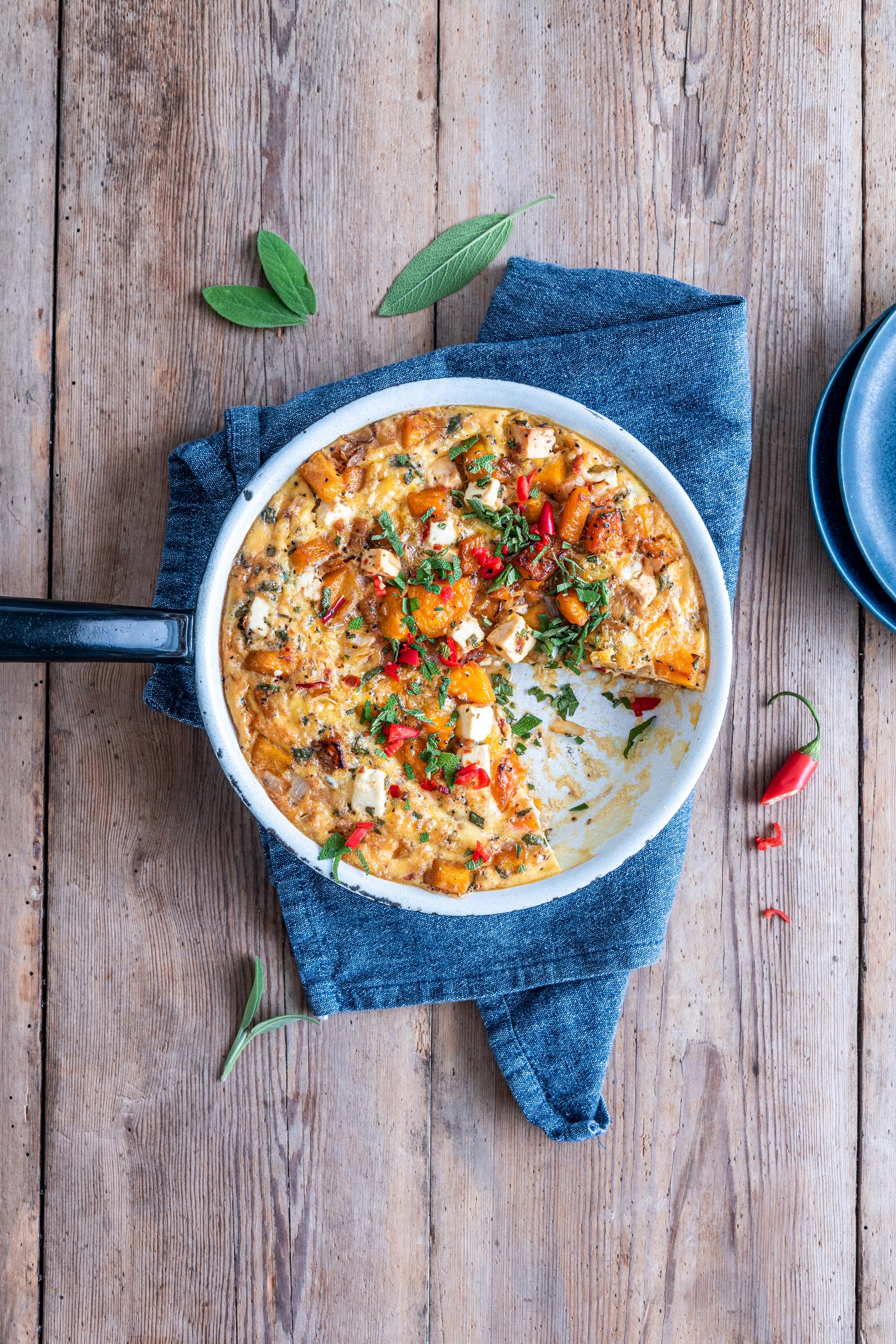 Kurpitsa-fetafrittata