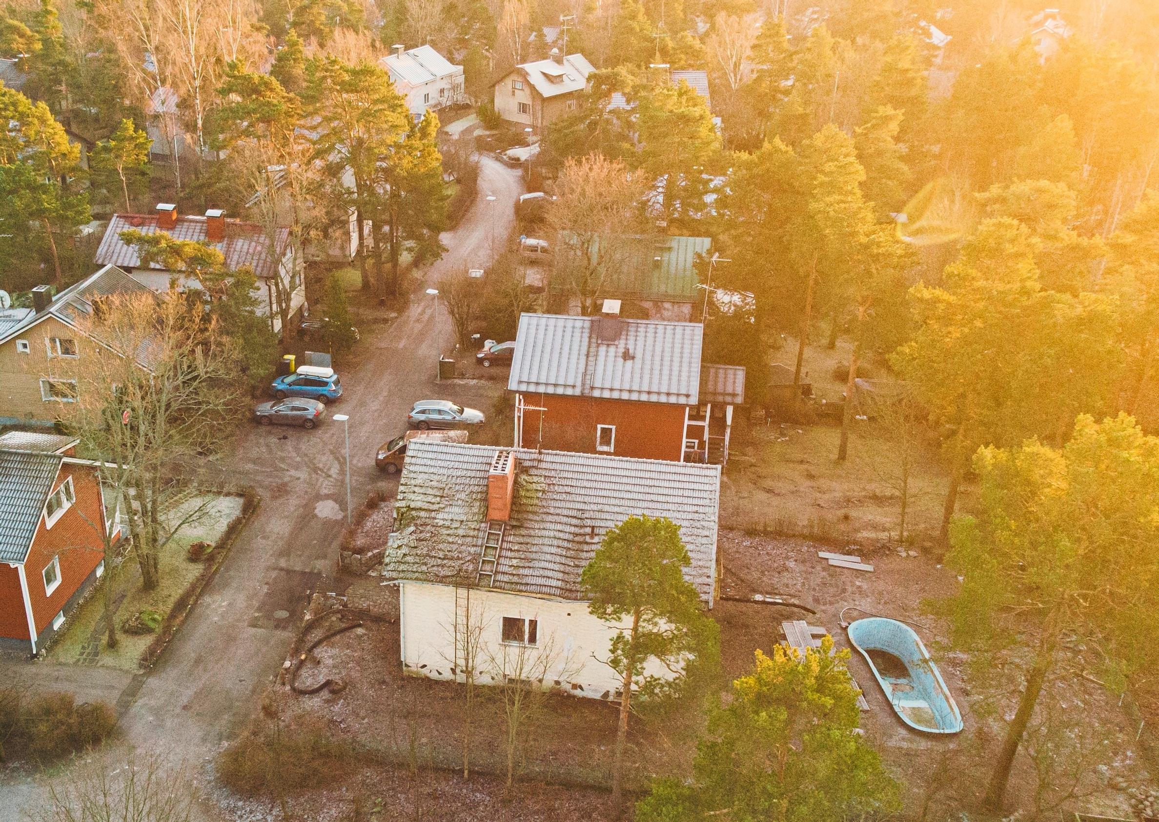 Herttoniemen Näätäkuja ilmakuvassa