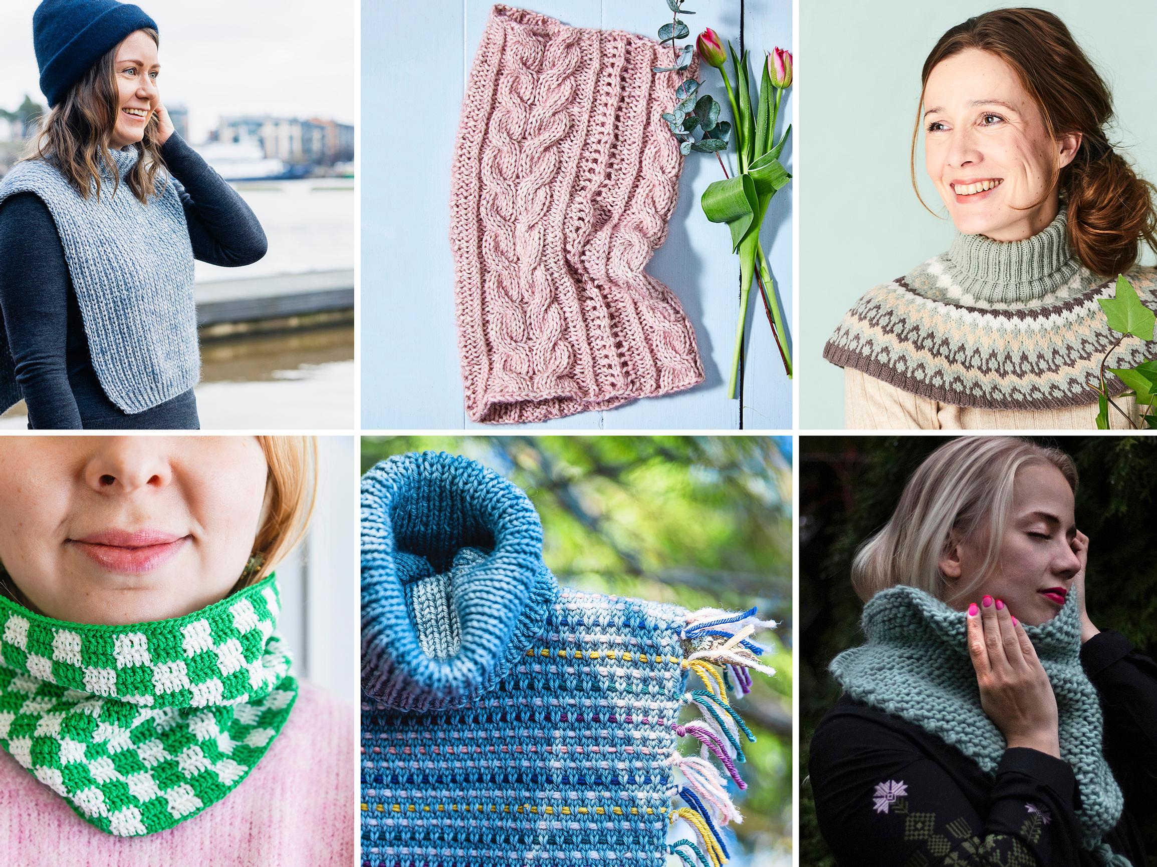 7 × kauluri, joka pitää lämpimänä ja näyttää hyvältä – katso ohjeet ja neulo omasi