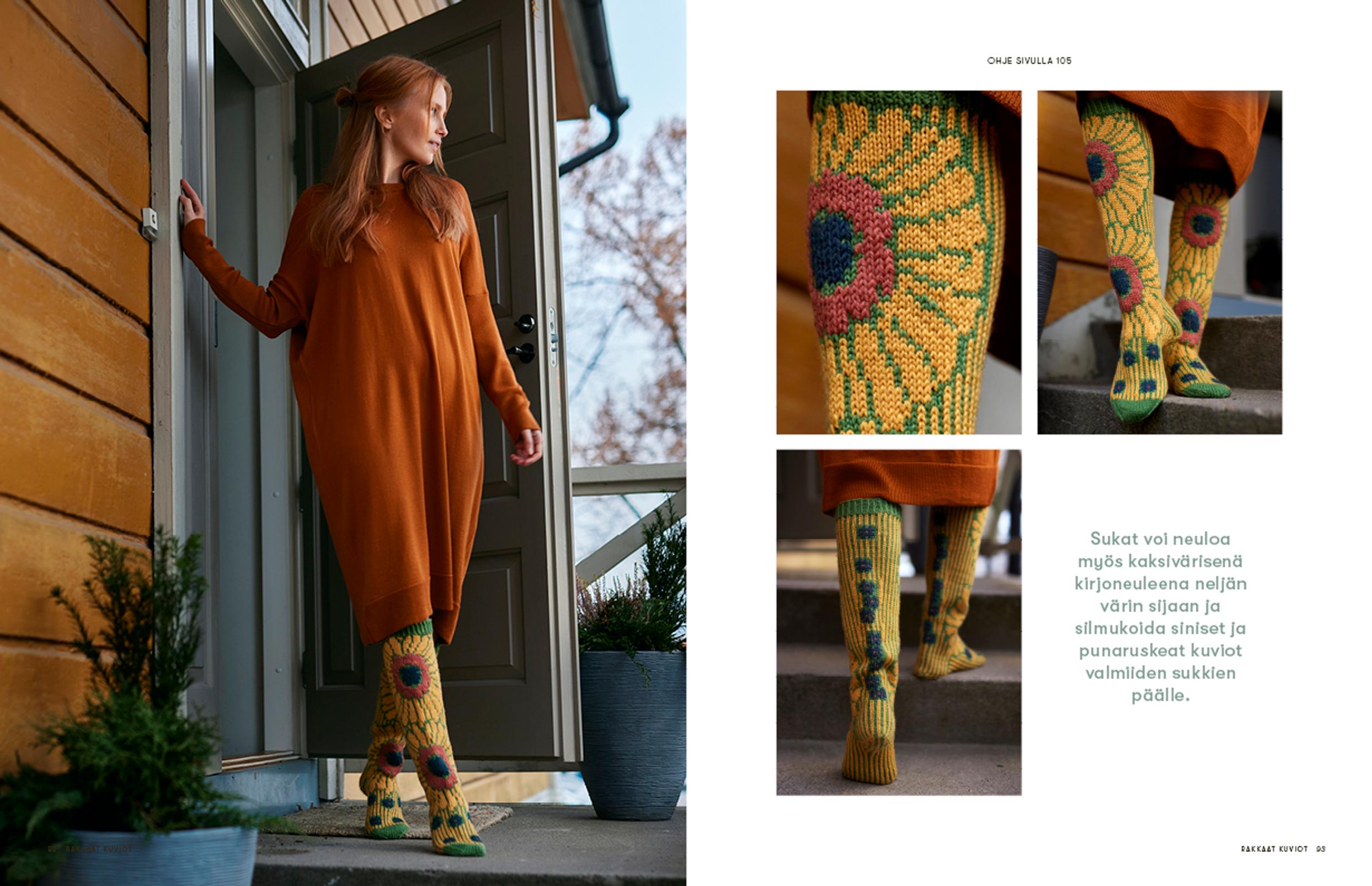 Auringonkukka-sukat, Rakkaat kuviot -lehti