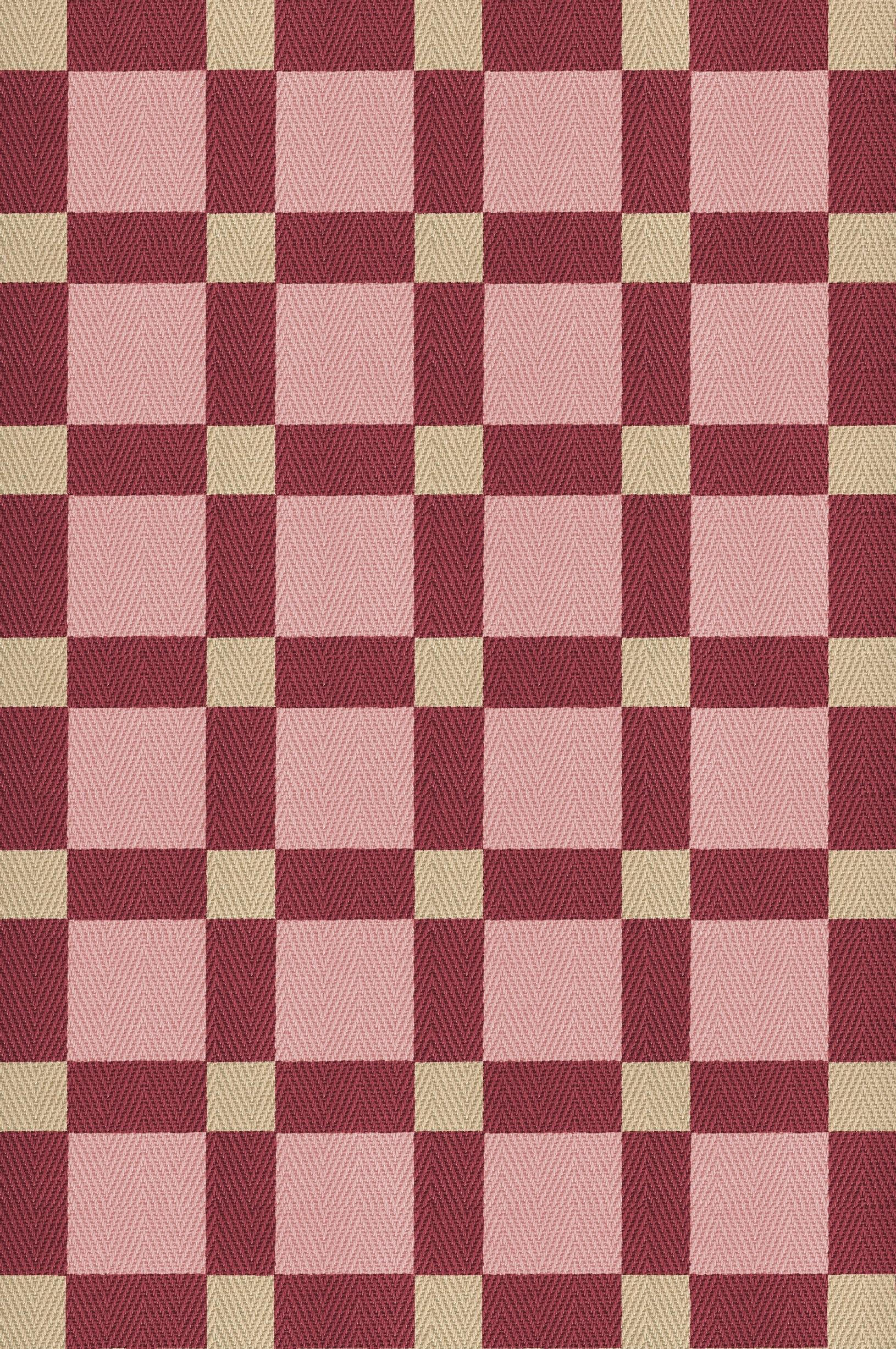 ruudullinen punasävyinen matto