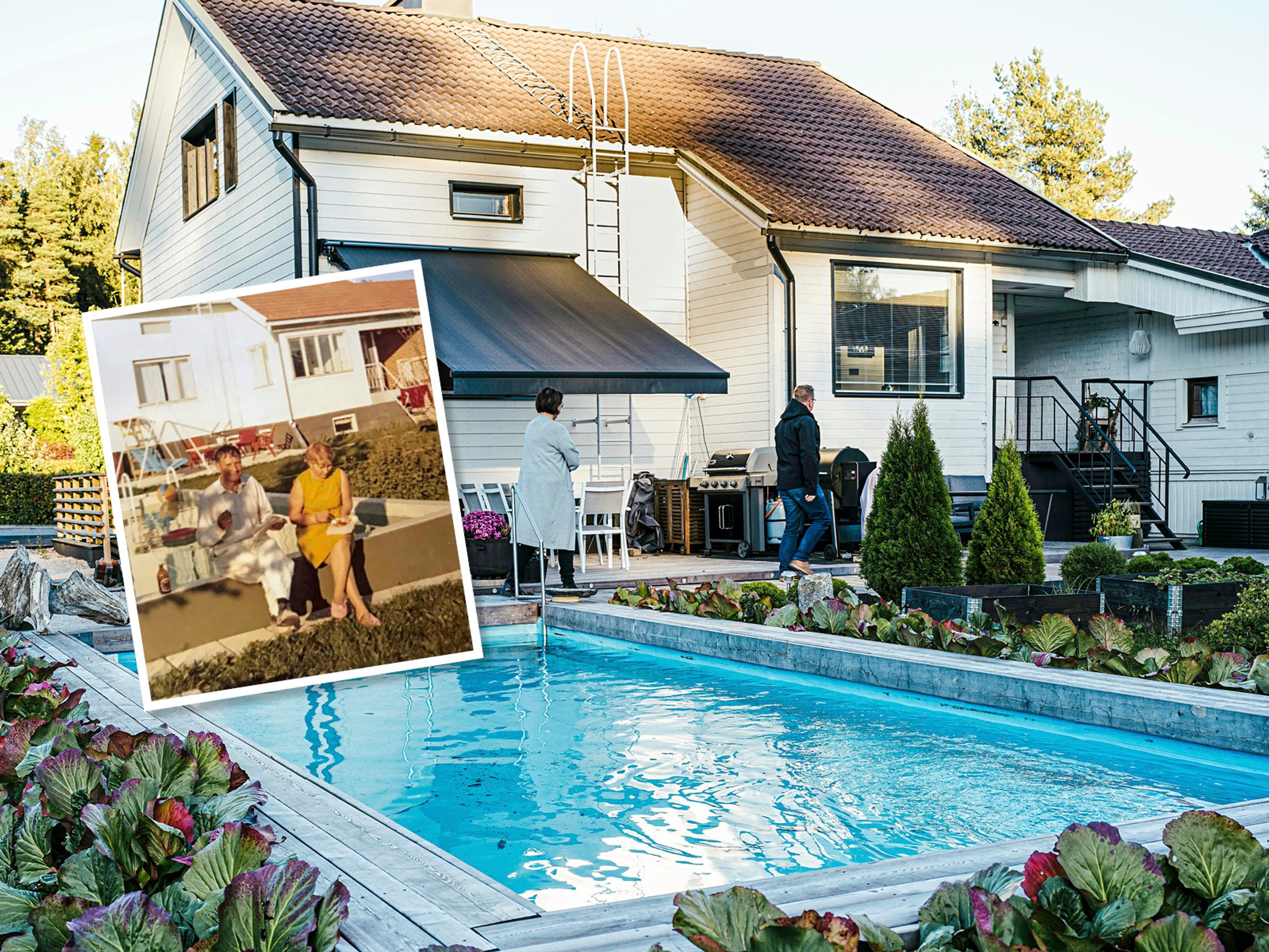 Äiti pyysi suihkulähdettä, pappa rakensi uima-altaan – Nina ja Kimmo remontoivat taloa, joka on ollut suvun koti jo kolmessa polvessa