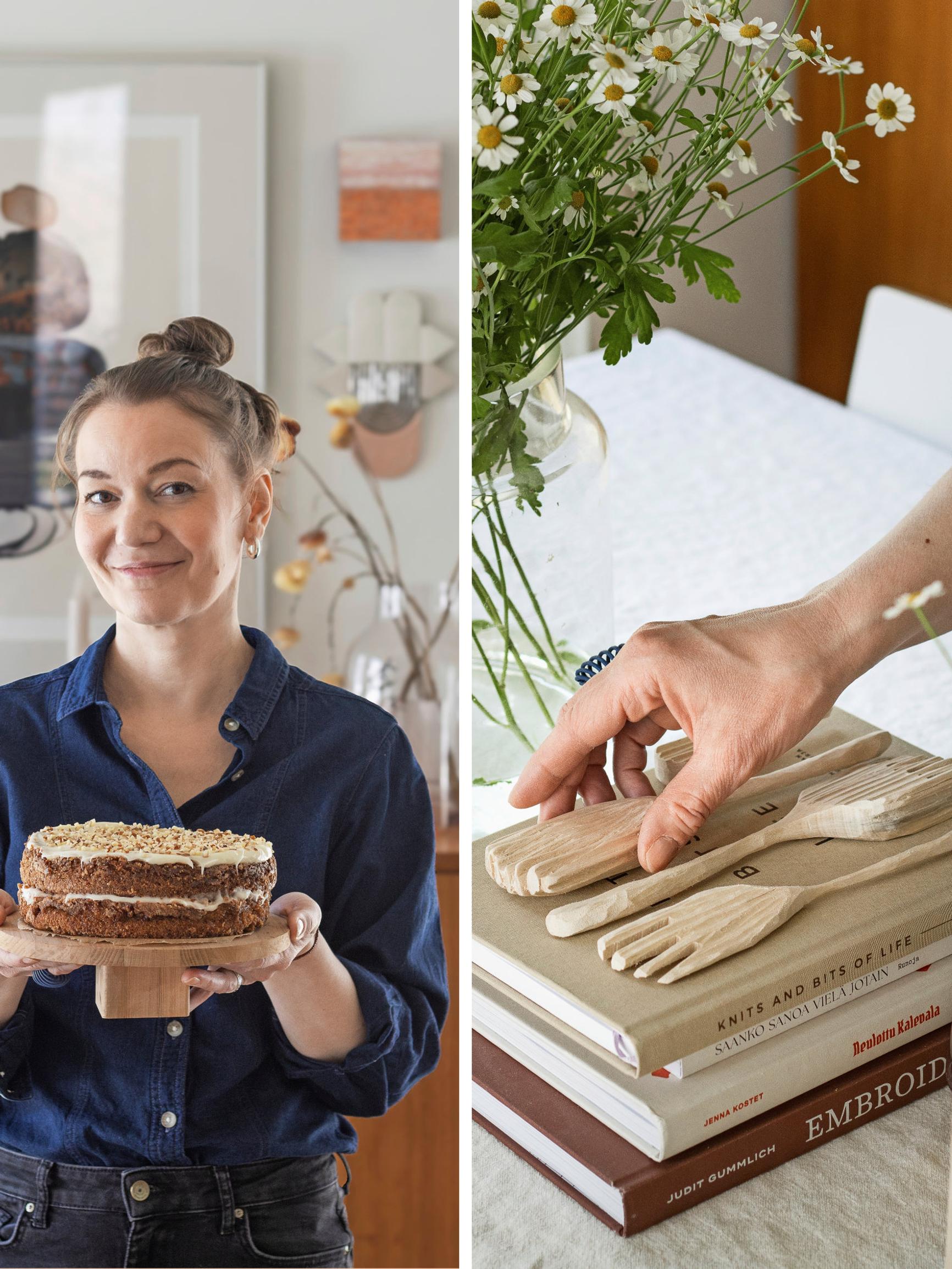 Piia harrastaa puutöitä: ”Voin ottaa takkapuista koivuhalon ja tehdä siitä maljakon”