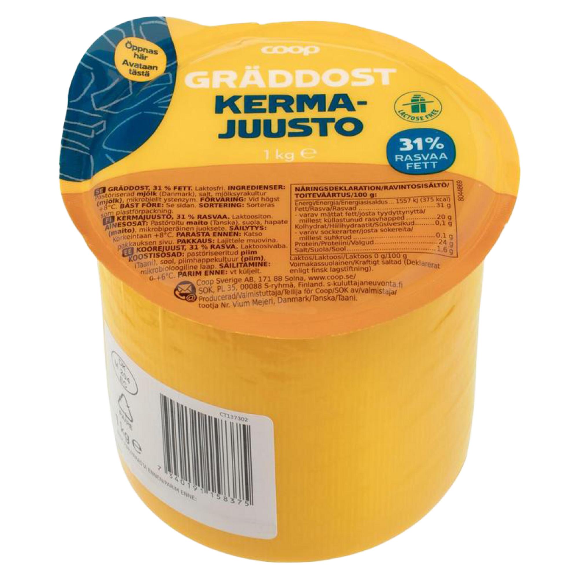Coop kermajuusto, 5,39 € / kg.