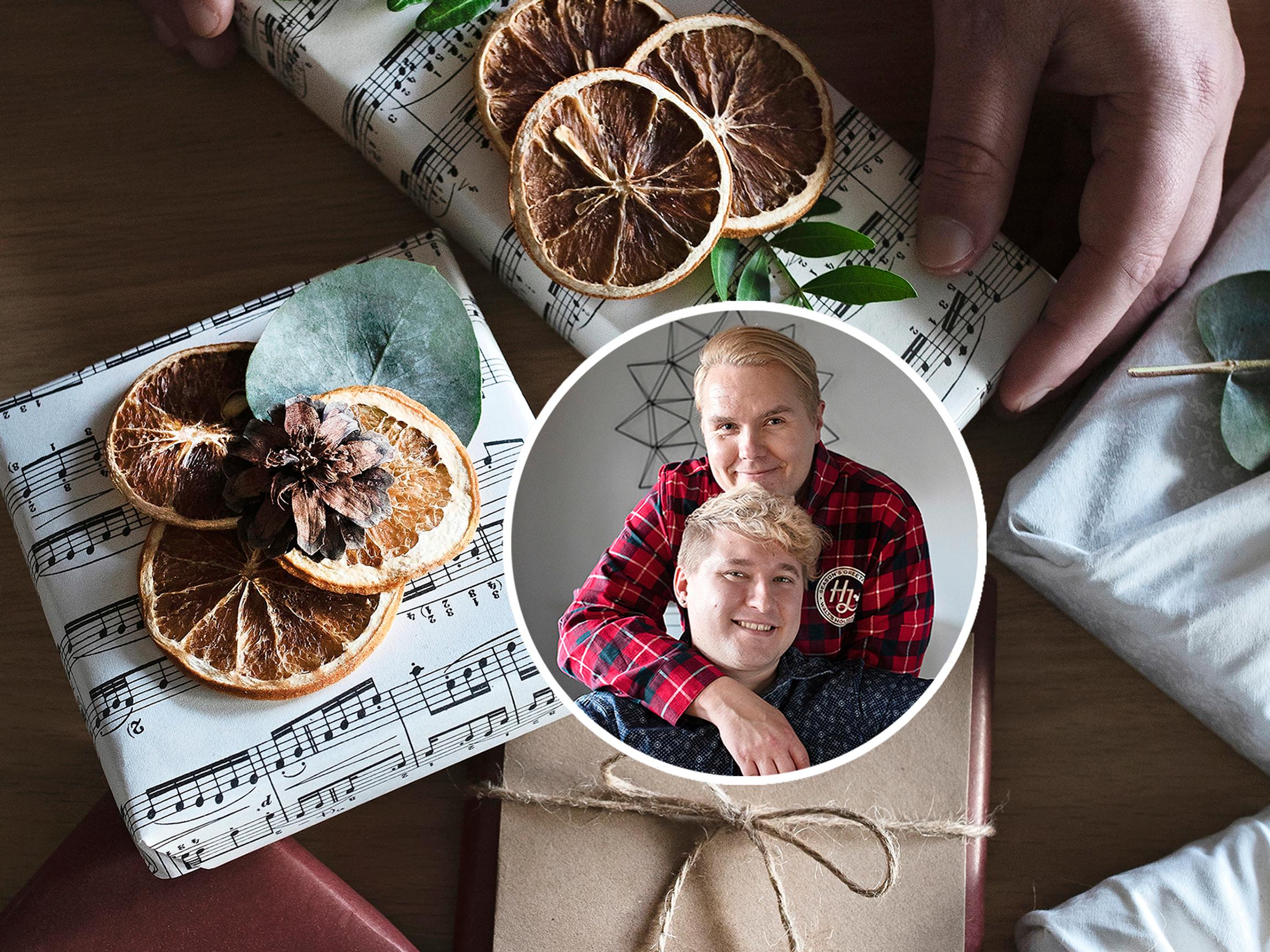 Janin ja Aleksin käsissä syntyy kauniita ja oivaltavia lahjapaketteja kierrätysmateriaaleista – ”Jokainen paketti on kutkuttava haaste”