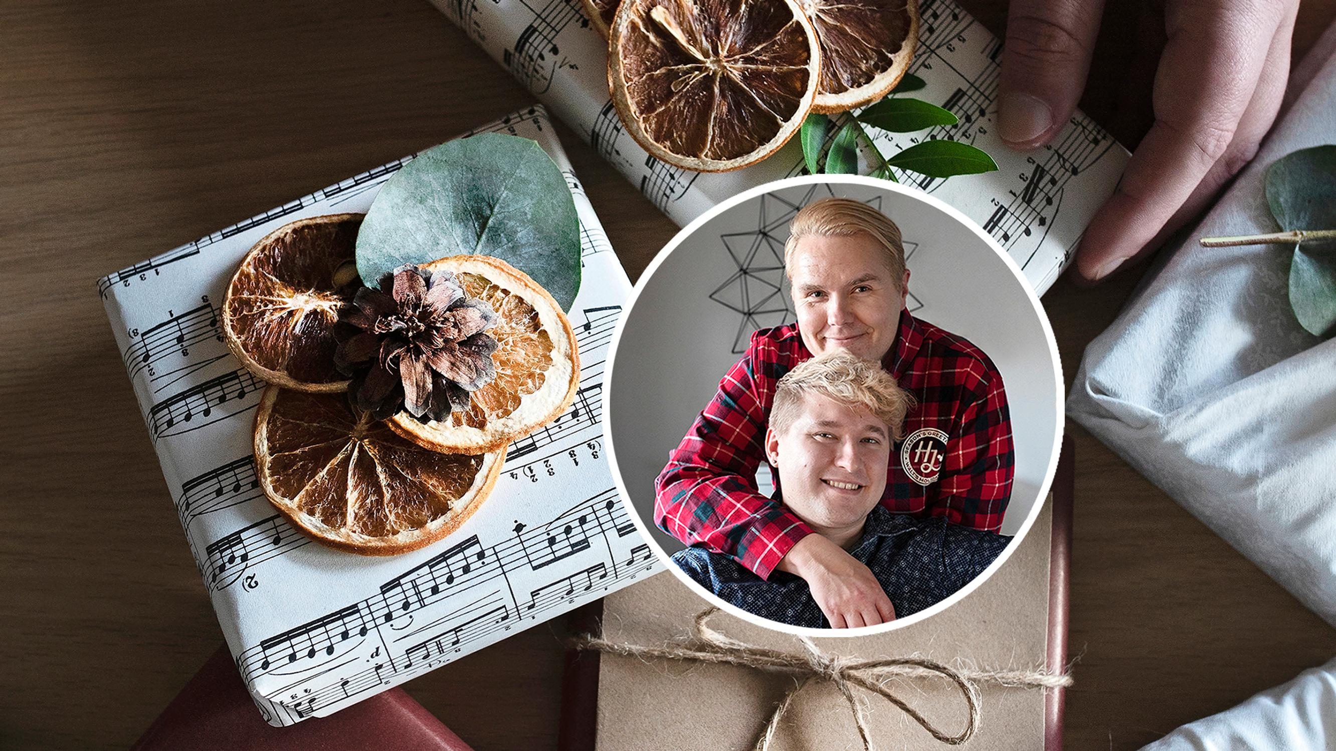 Janin ja Aleksin käsissä syntyy kauniita ja oivaltavia lahjapaketteja kierrätysmateriaaleista – ”Jokainen paketti on kutkuttava haaste”