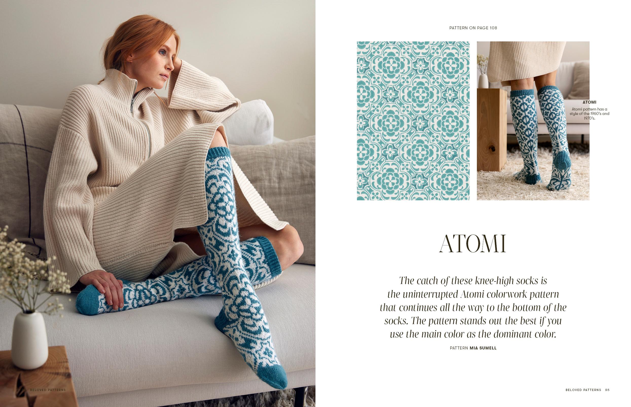 Atomi socks, design by Mia Sumell.