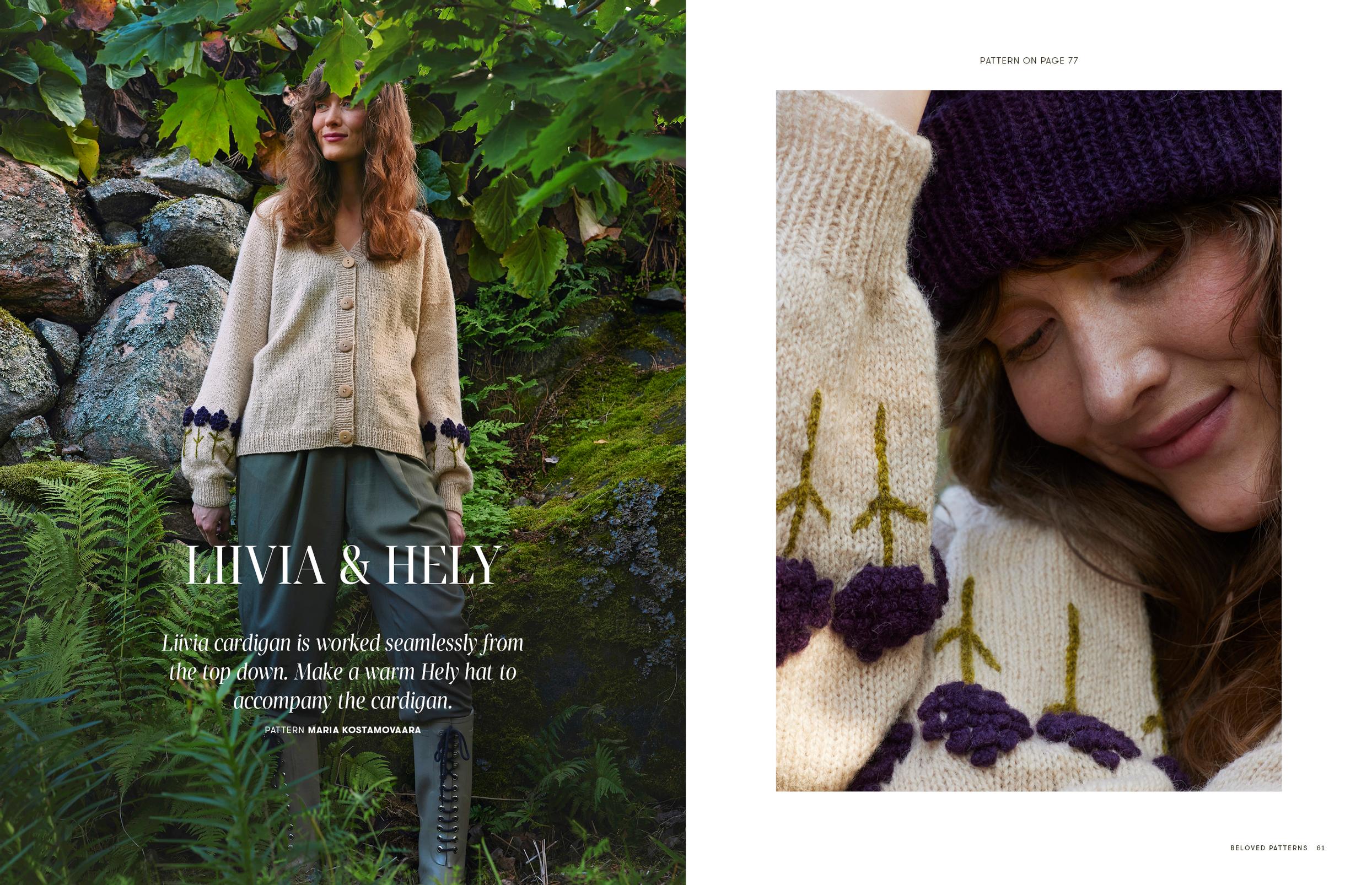 Liivia cardigan & Hely hat, design by Maria Kostamovaara
