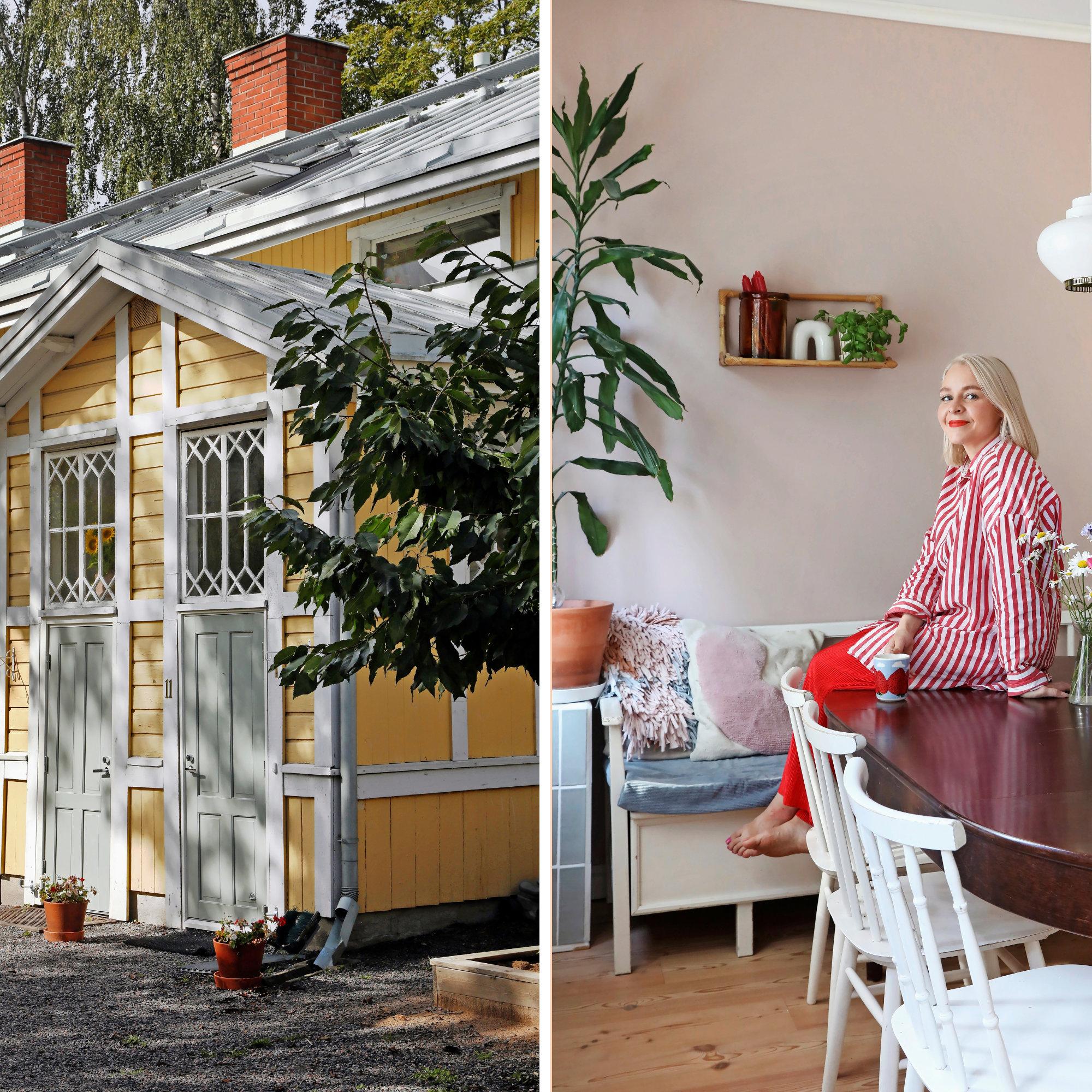 Matleenan värikkäässä puutalokodissa kauneus menee käytännöllisyyden edelle: ”Virheet on helpompi kestää, kun ne ovat itse tehtyjä”